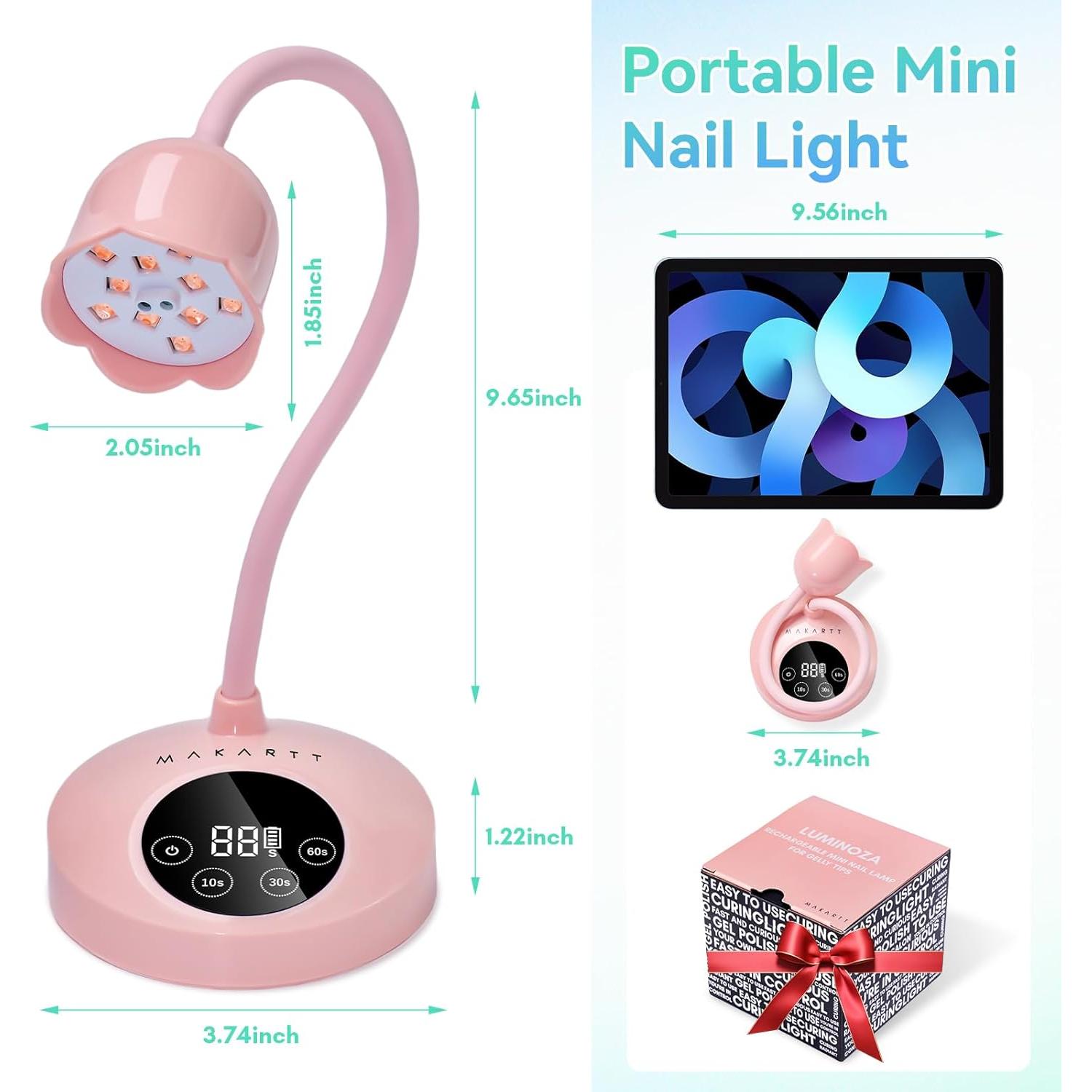 Lámpara UV LED Makartt Rosa 30W Portátil con Sensor Automático