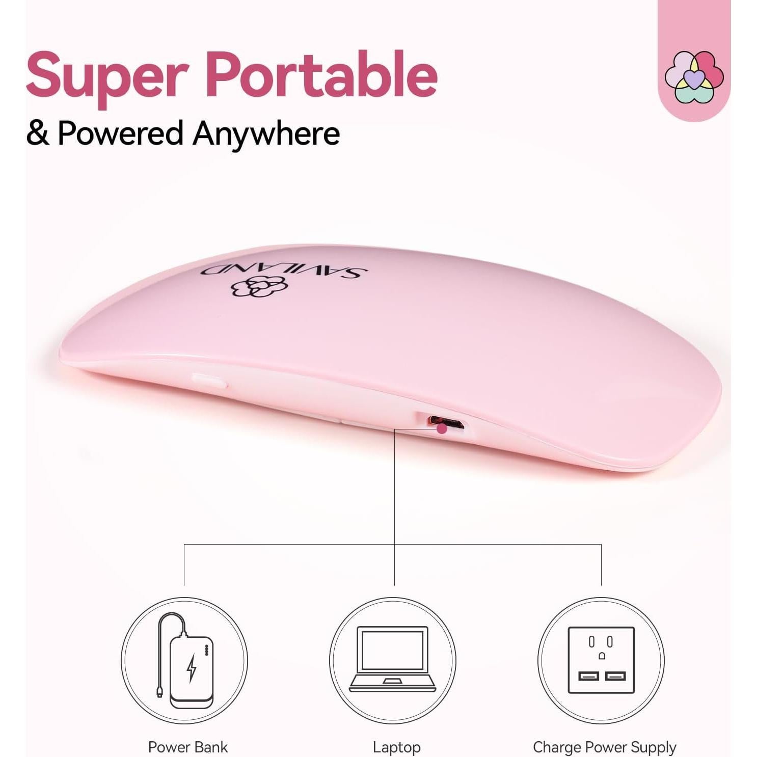 Lámpara UV LED Saviland SSPro X 12W Rosa Plegable 2 Temporizadores