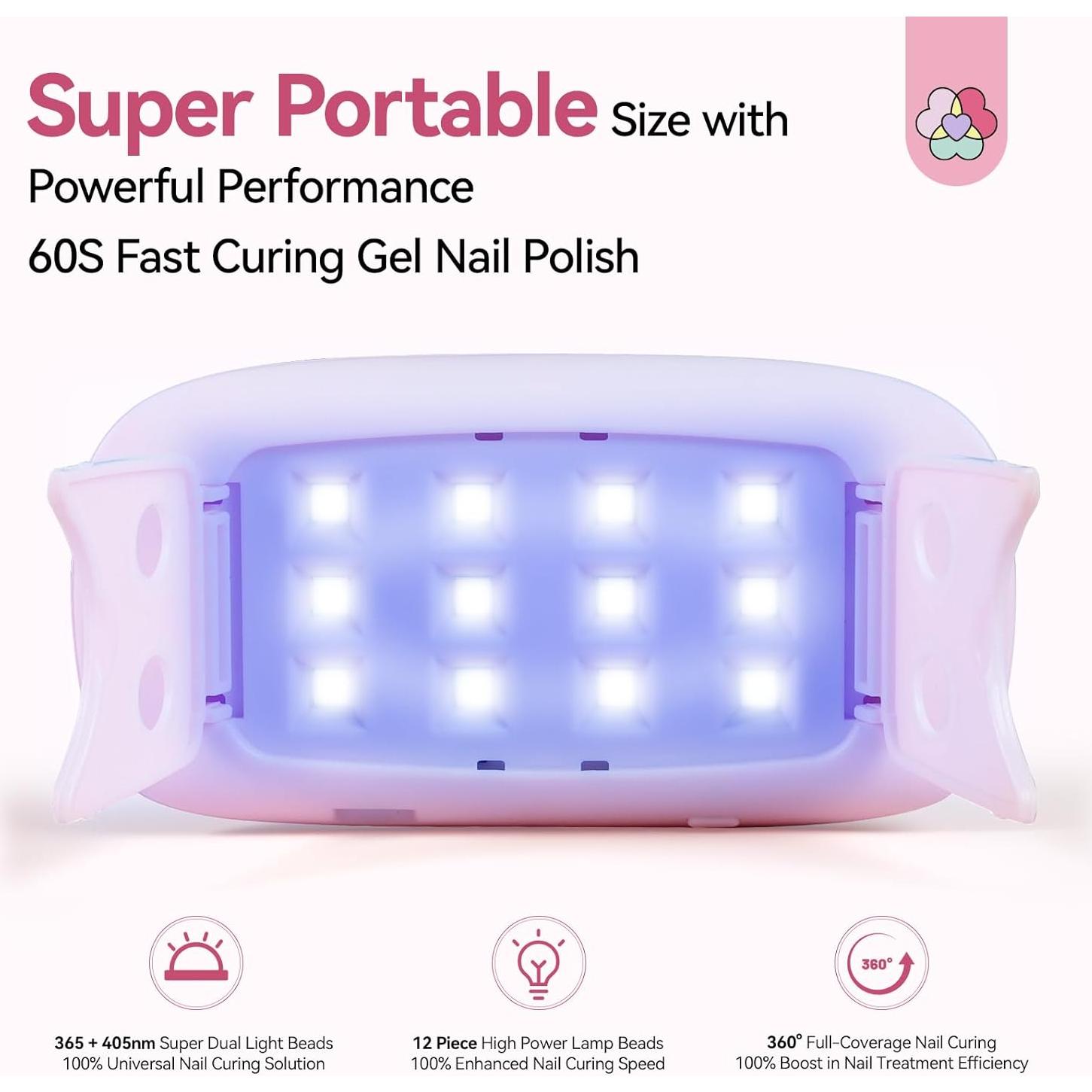 Lámpara UV LED Saviland SSPro X 12W Rosa Plegable 2 Temporizadores