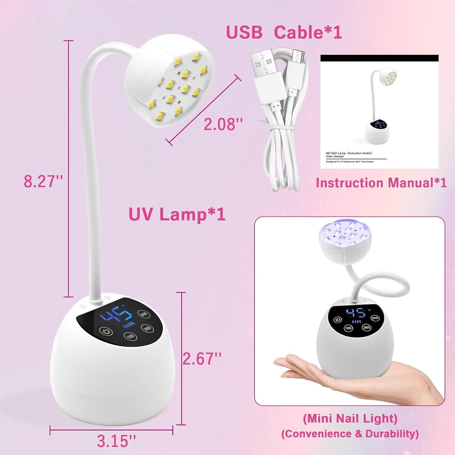 Lámpara UV LED CGBE Mini Inalámbrica 36W para Uñas de Gel