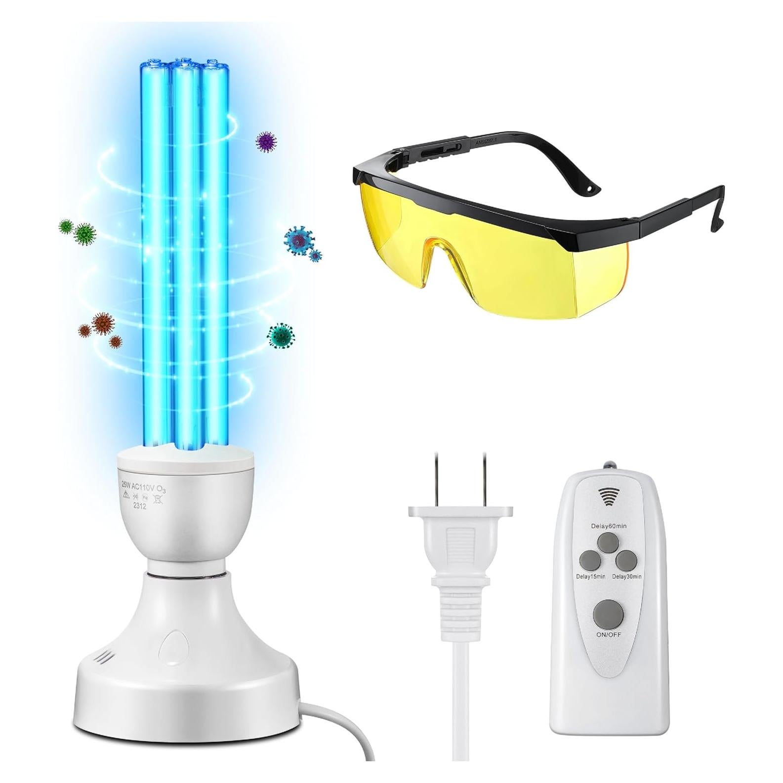 Bombilla UVC 25W Qualirey con Control Remoto y Gafas UV