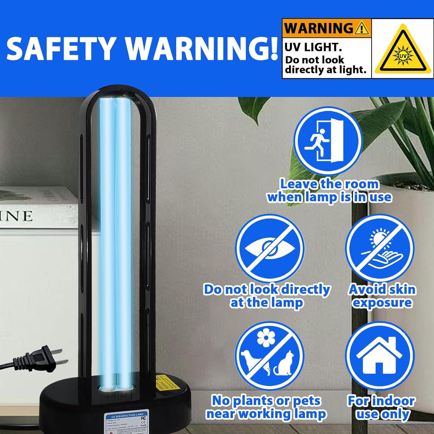 Luz UVC Desinfectante 2x38W MTP con Temporizador 15/30/60 min