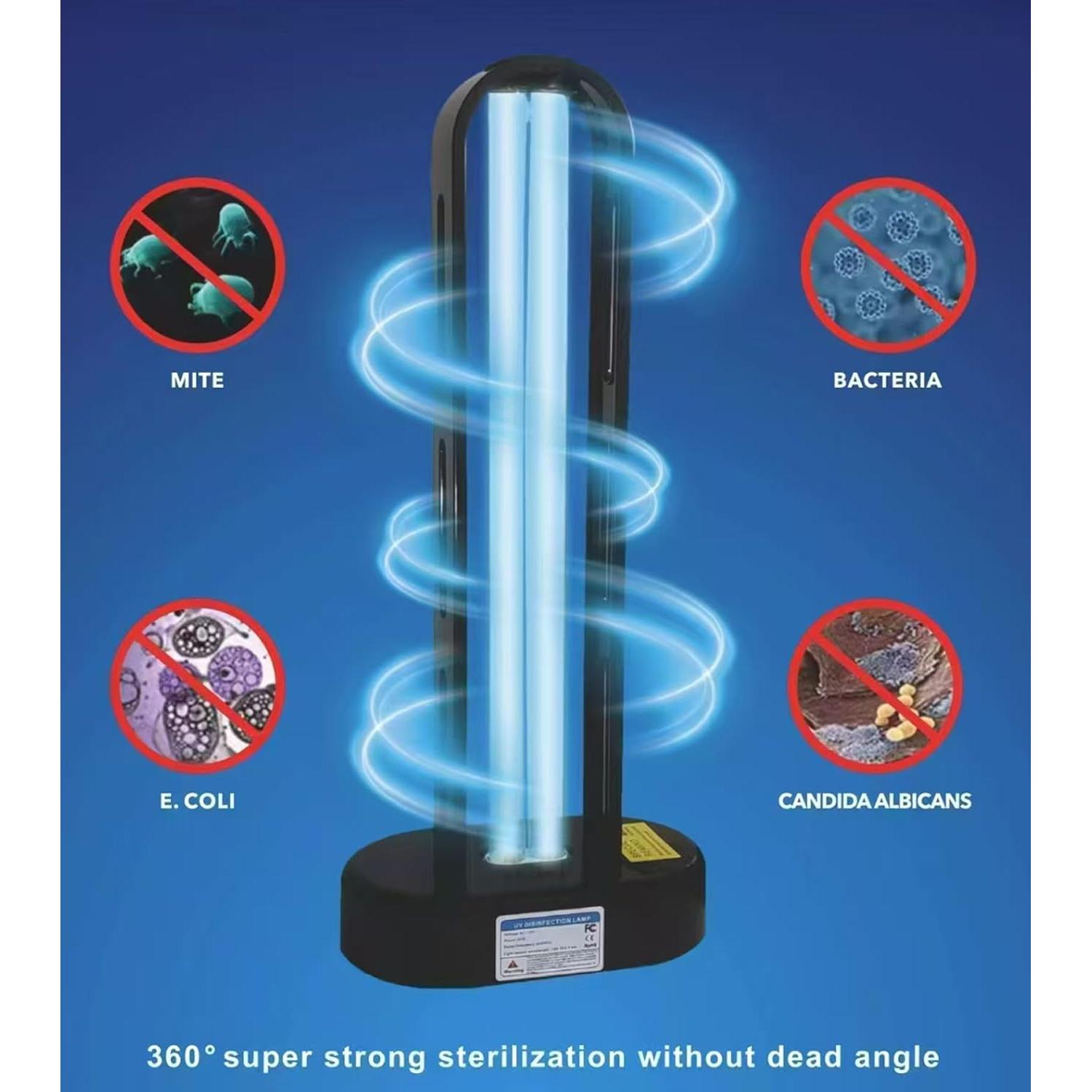 Luz UVC Desinfectante 2x38W MTP con Temporizador 15/30/60 min