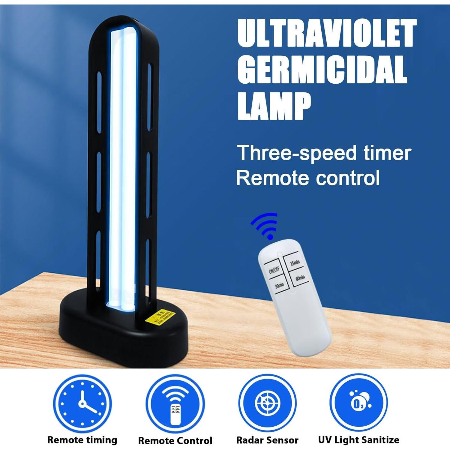 Luz UVC Desinfectante 2x38W MTP con Temporizador 15/30/60 min