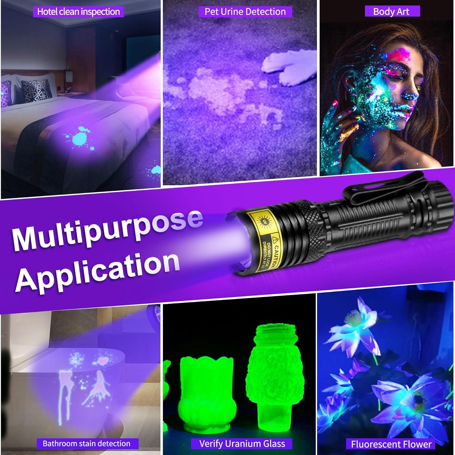 Linterna UV Recargable VMTENMV Mini 395nm LED 10W