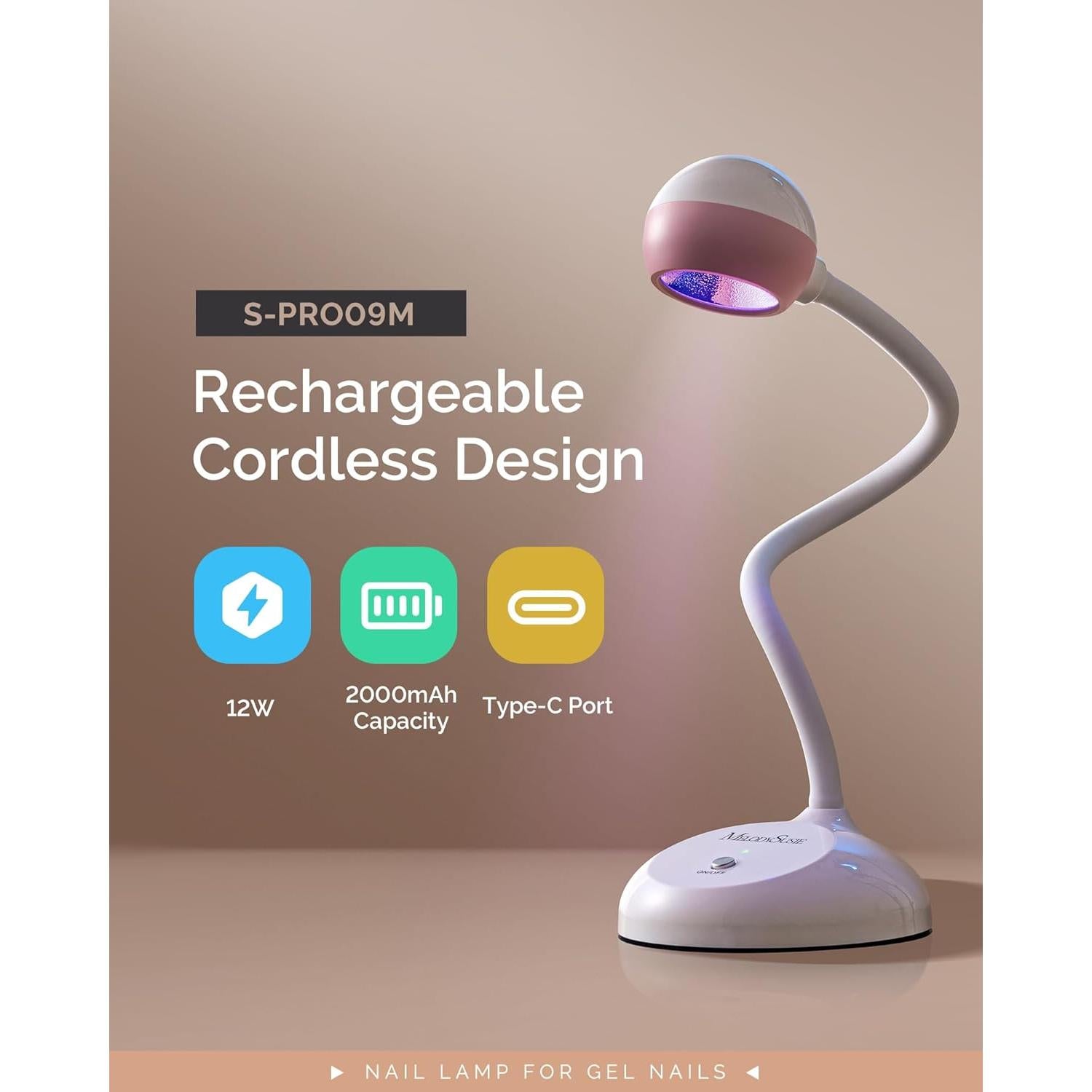 Lámpara de Uñas Profesional MelodySusie 2 en 1 Inalámbrica