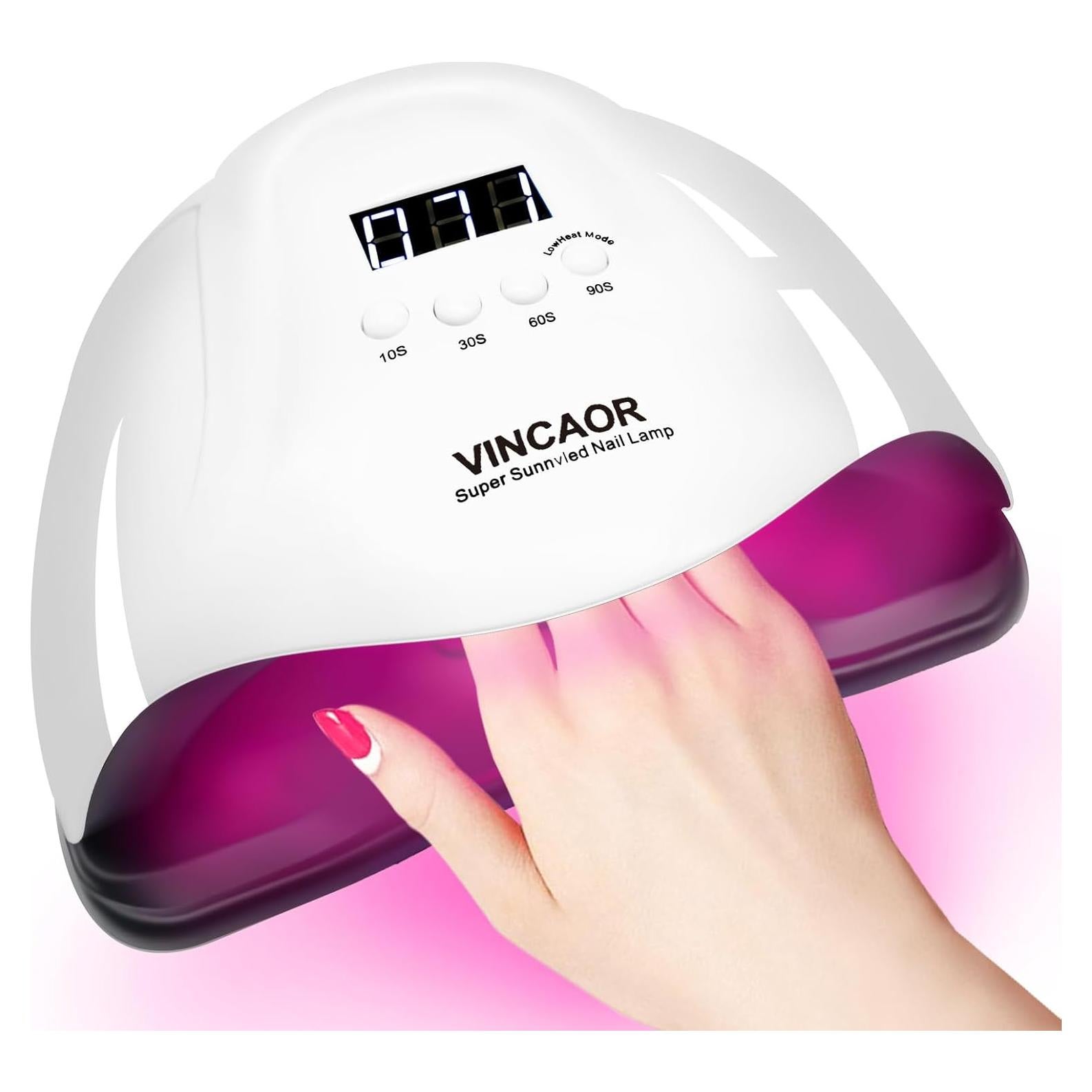 Secador de Uñas UV VINCAOR 180W con 45 LEDs y Temporizador