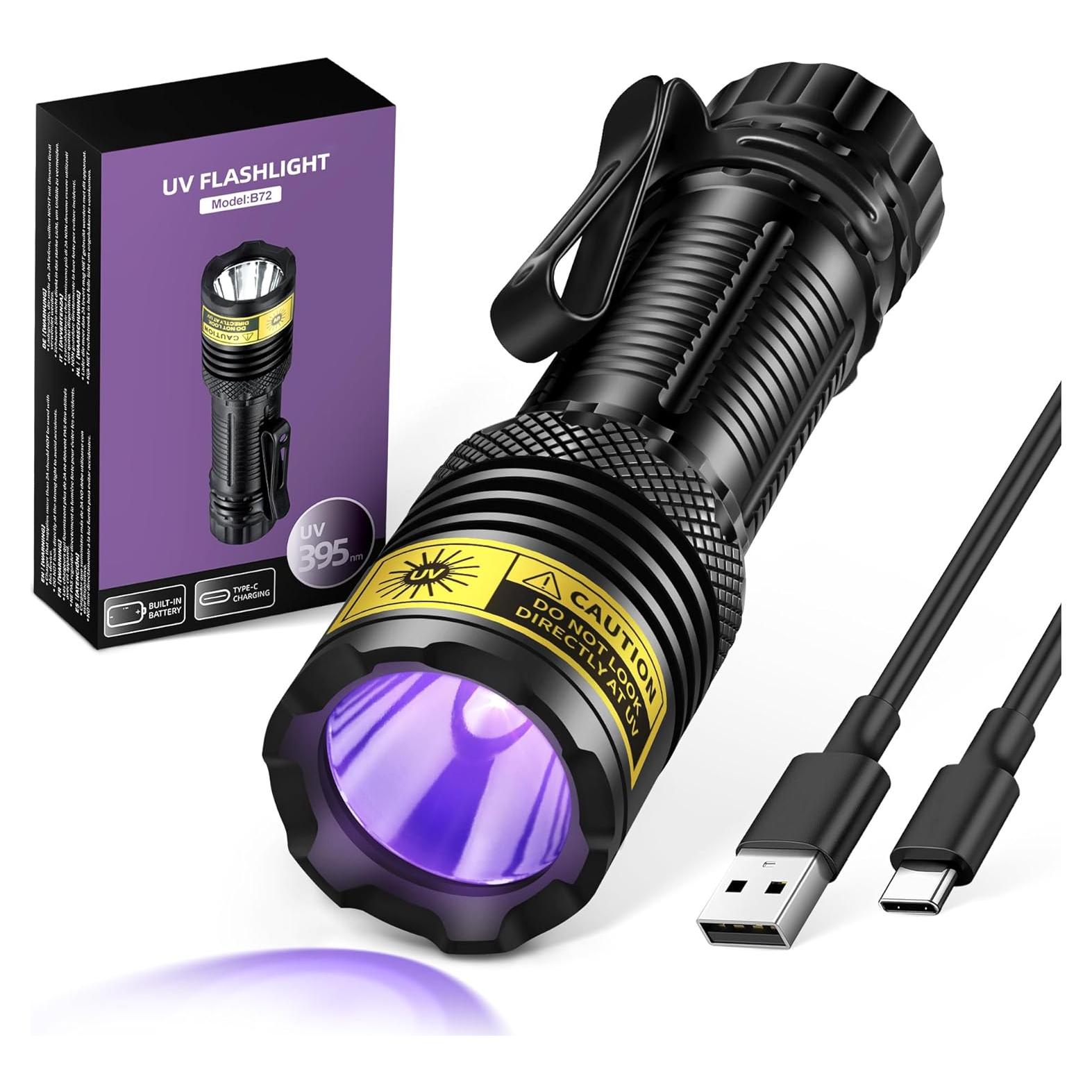 Linterna UV Recargable VMTENMV 395nm Mini LED 10W