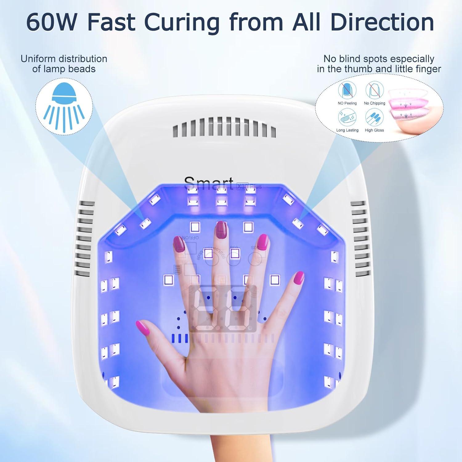 Lámpara UV LED Inalámbrica NAILGIRLS 60W Recargable para Uñas
