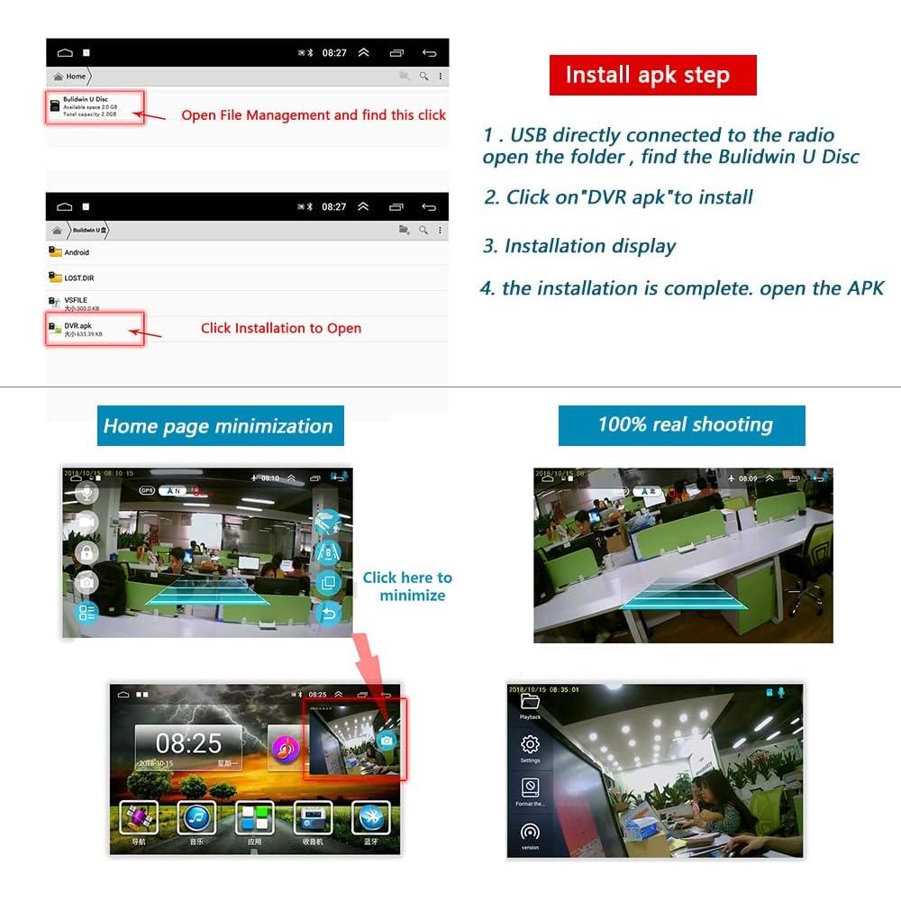 UNITOPSCI USB Car DVR Camera Video Recorder, USB Dash Cam, WDR Full HD Dash Camera Car Driving Recorder with 32GB Micro SD Card, 170° Wide Angle, Loop Recording Night Vision ADAS 24Hours Monitor