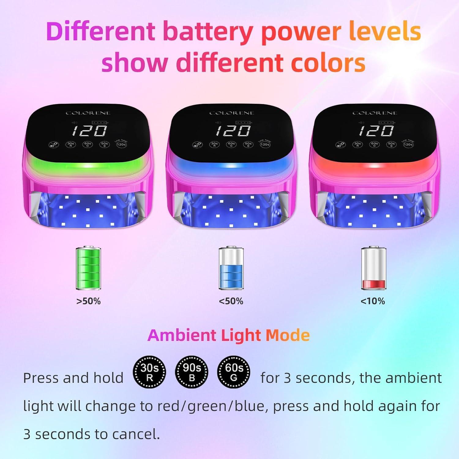 Lámpara de Uñas UV LED Inalámbrica COLORENE U01PRO 60W