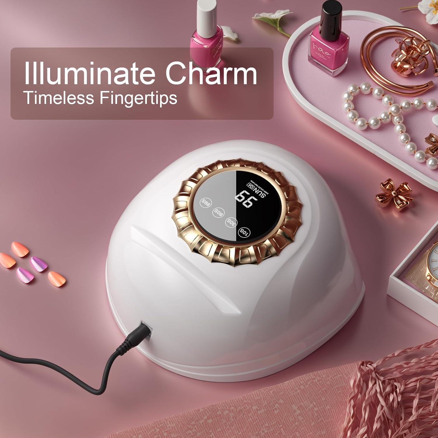 Lámpara de Uñas LED LVAINIT Blanca Profesional con Temporizador