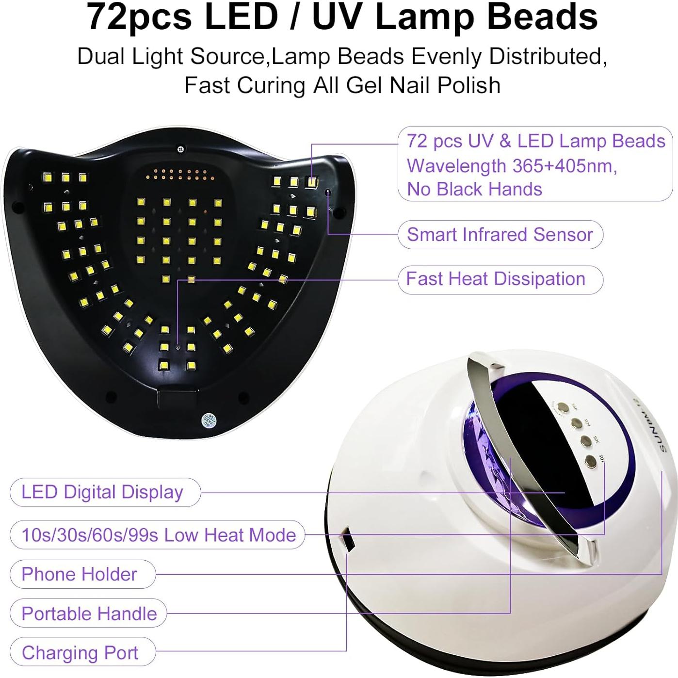 Lámpara de Uñas LED UV ShineCai 300W con Sensor y Temporizadores