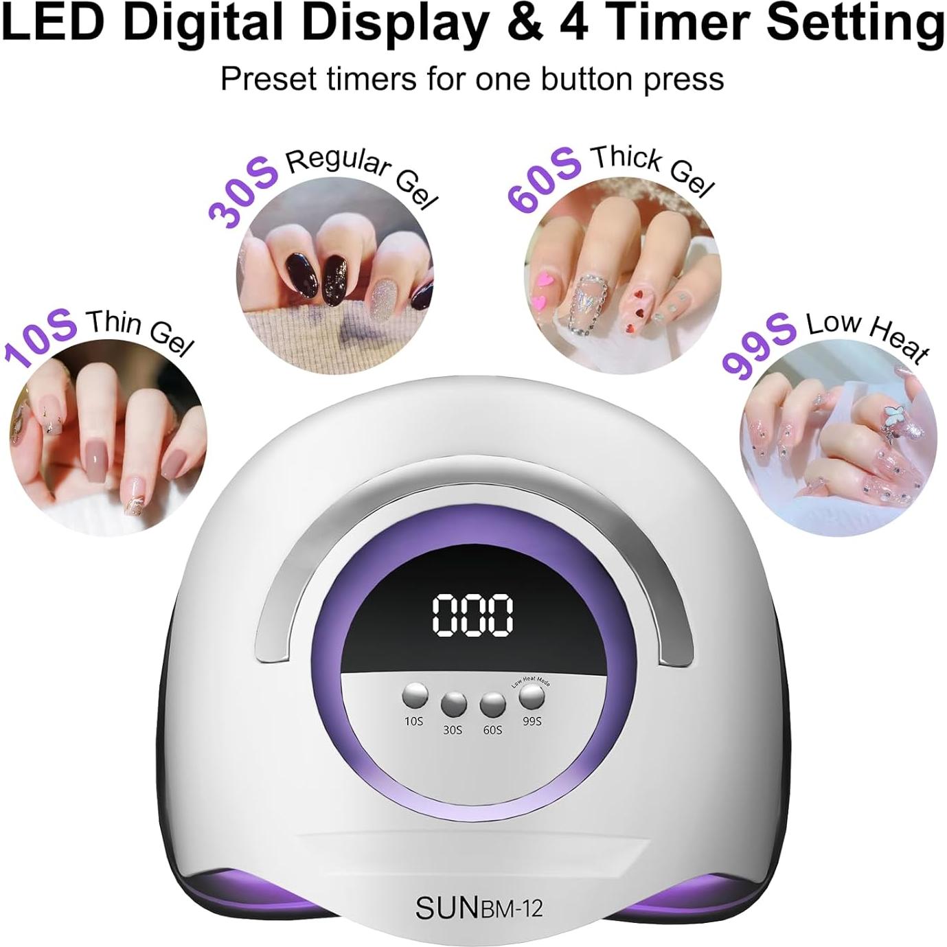 Lámpara de Uñas LED UV ShineCai 300W con Sensor y Temporizadores
