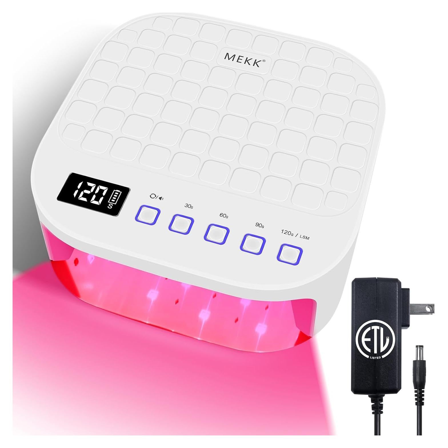 Lámpara UV LED MEKK para Uñas de Gel - Inalámbrica, 48W, Negro