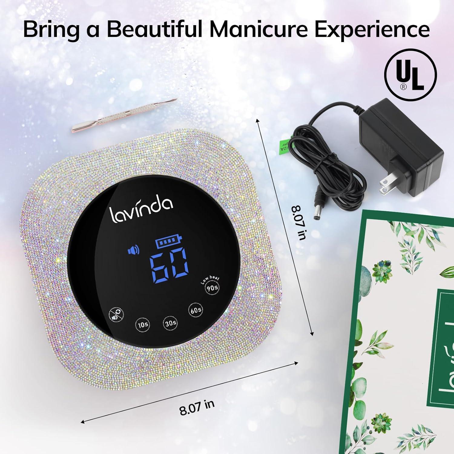 Lámpara de Uñas UV LED Lavinda 54W Recargable con Temporizador