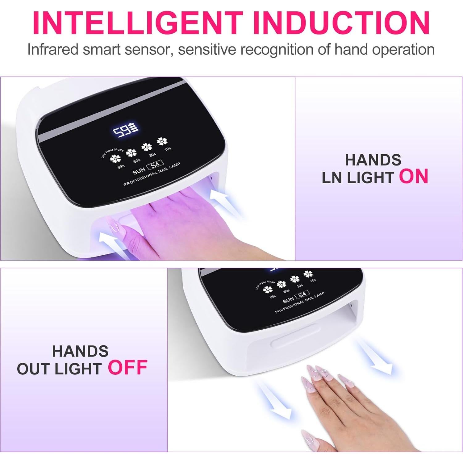 Lámpara de Uñas Inalámbrica ANYINS 288W UV LED 8 Horas