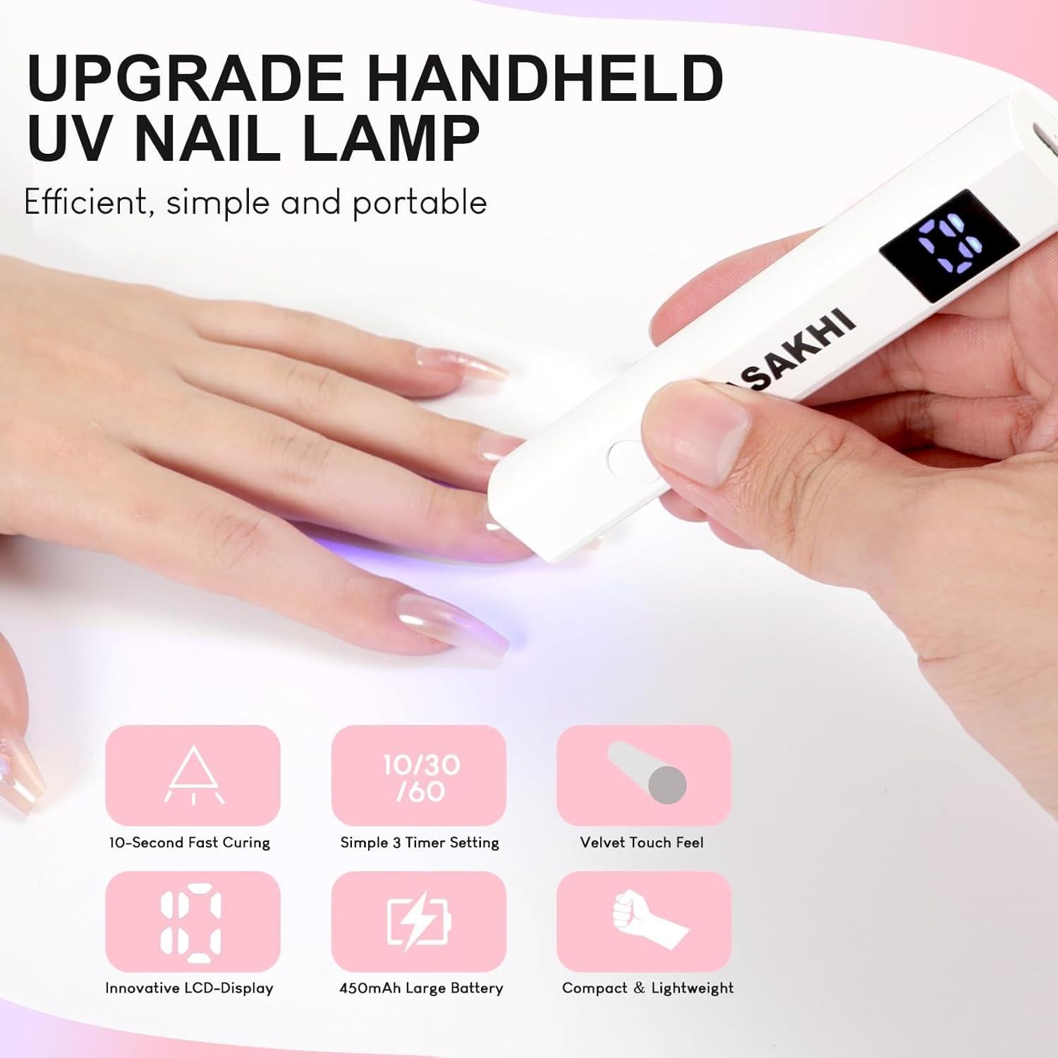 Lámpara UV Recargable Mini 12W Hasakhi para Uñas de Gel