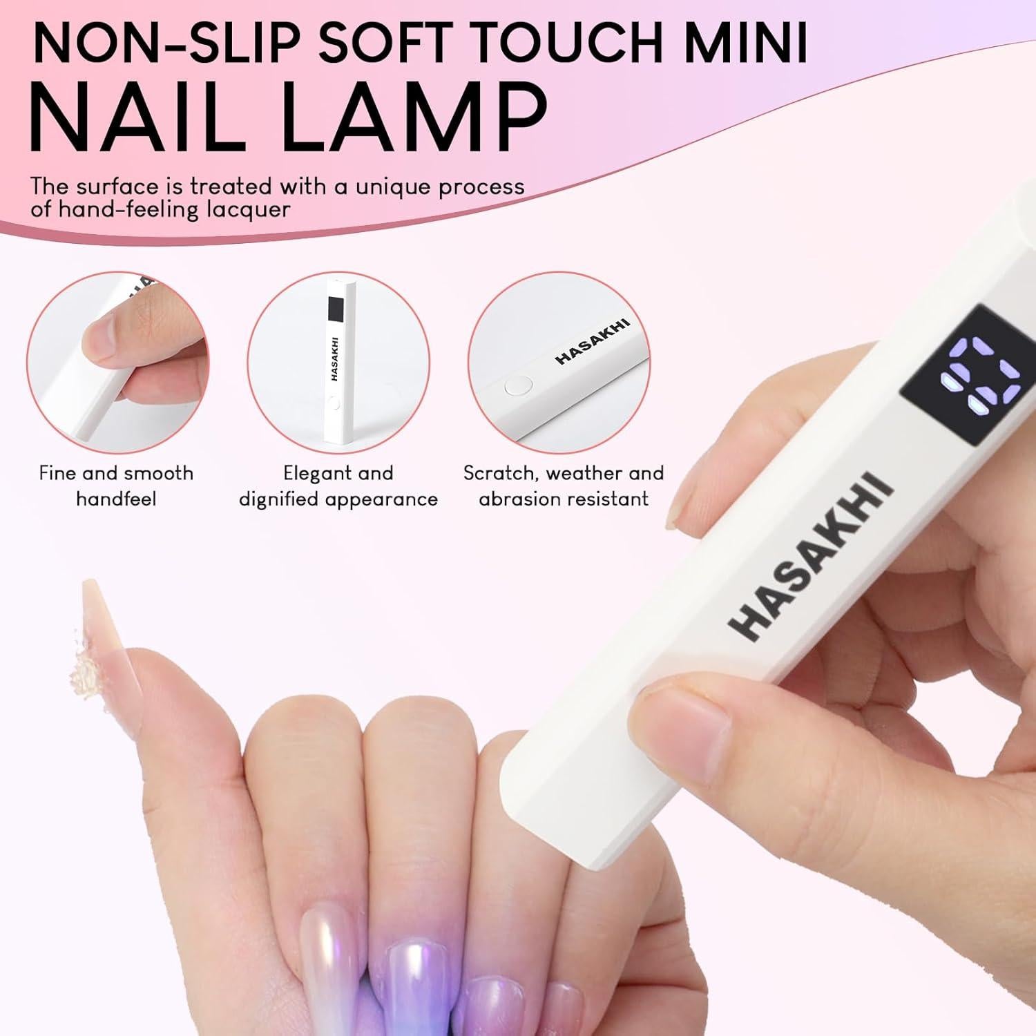 Lámpara UV Recargable Mini 12W Hasakhi para Uñas de Gel