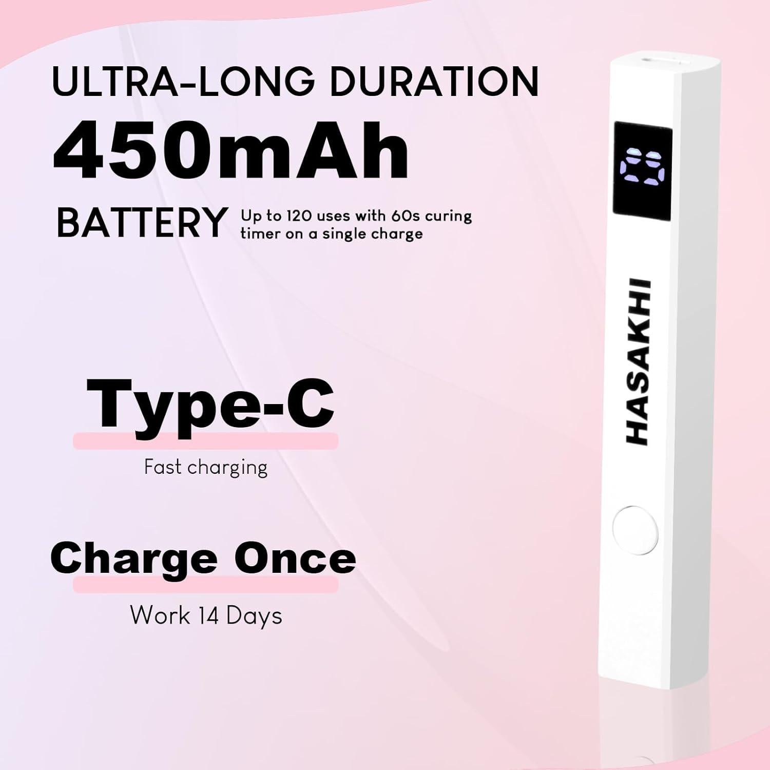Lámpara UV Recargable Mini 12W Hasakhi para Uñas de Gel