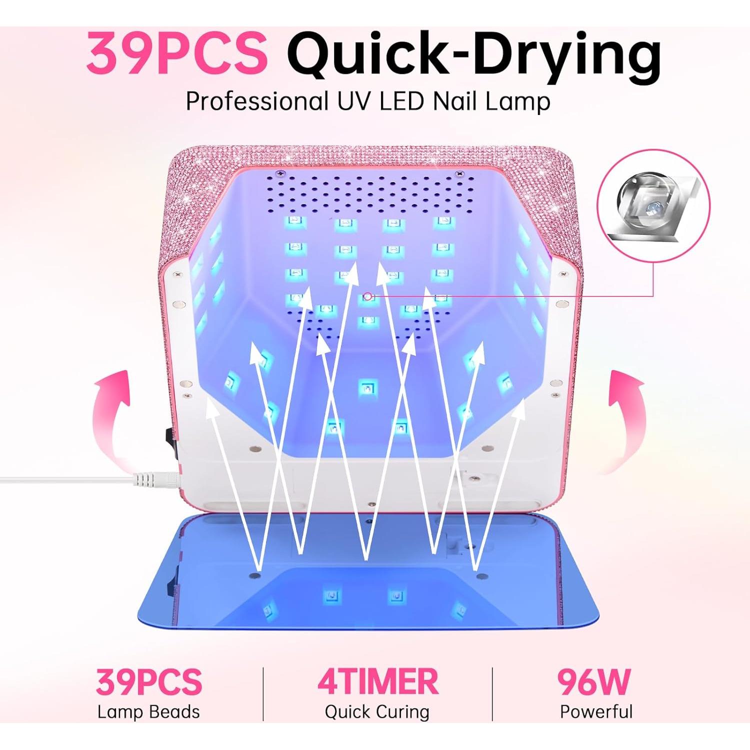 Lámpara UV para Uñas de Gel CHRISTINE SHELLY 96W Rosa