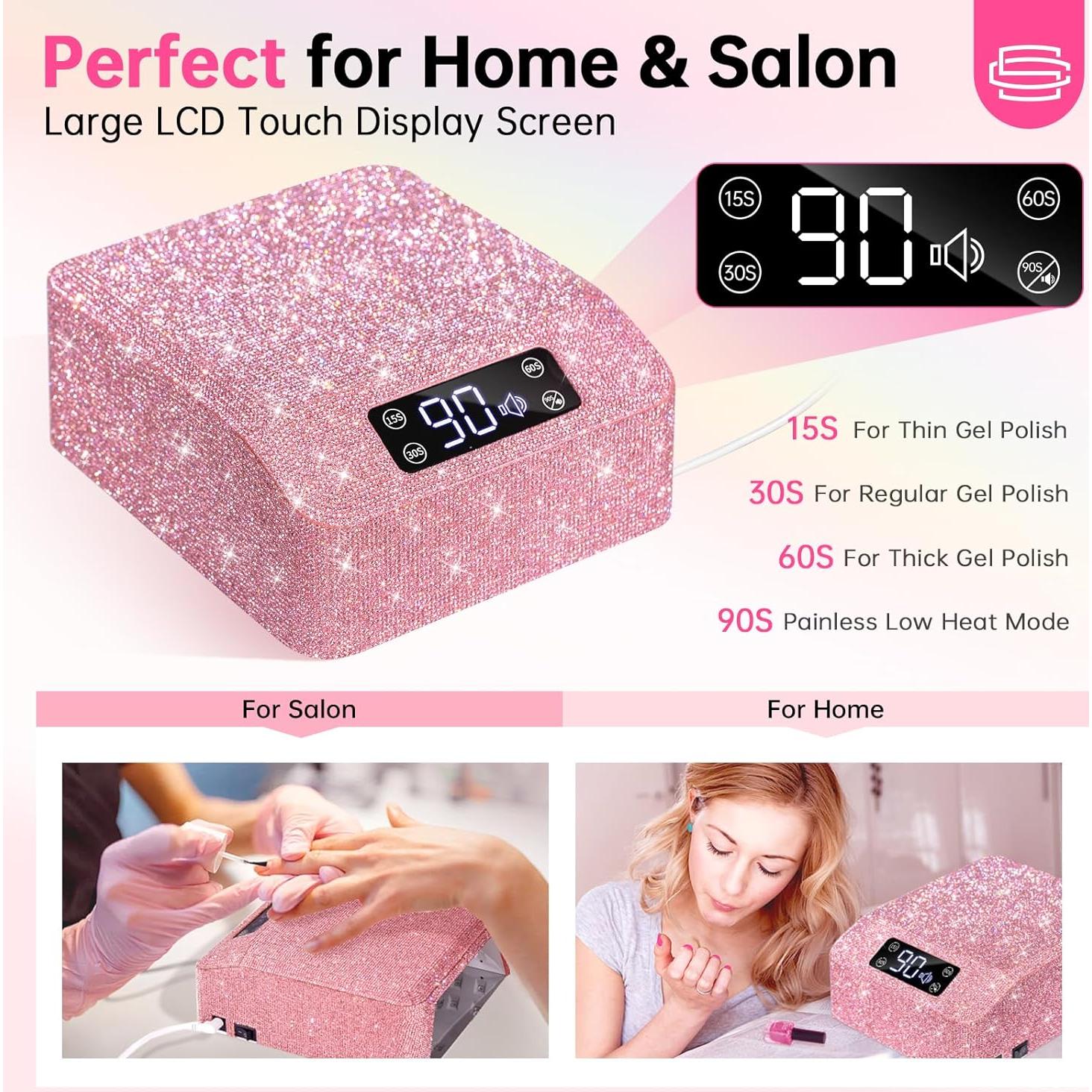 Lámpara UV para Uñas de Gel CHRISTINE SHELLY 96W Rosa