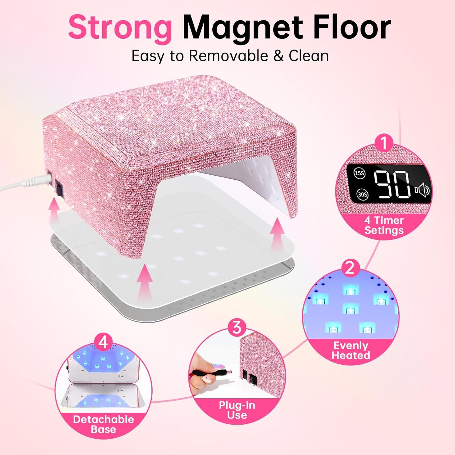 Lámpara UV para Uñas de Gel CHRISTINE SHELLY 96W Rosa