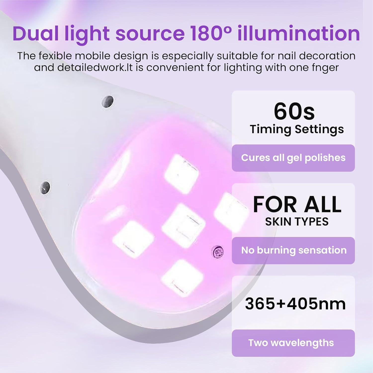 Mini Lámpara UV Portátil ESUOHYM para Uñas de Gel 17cm