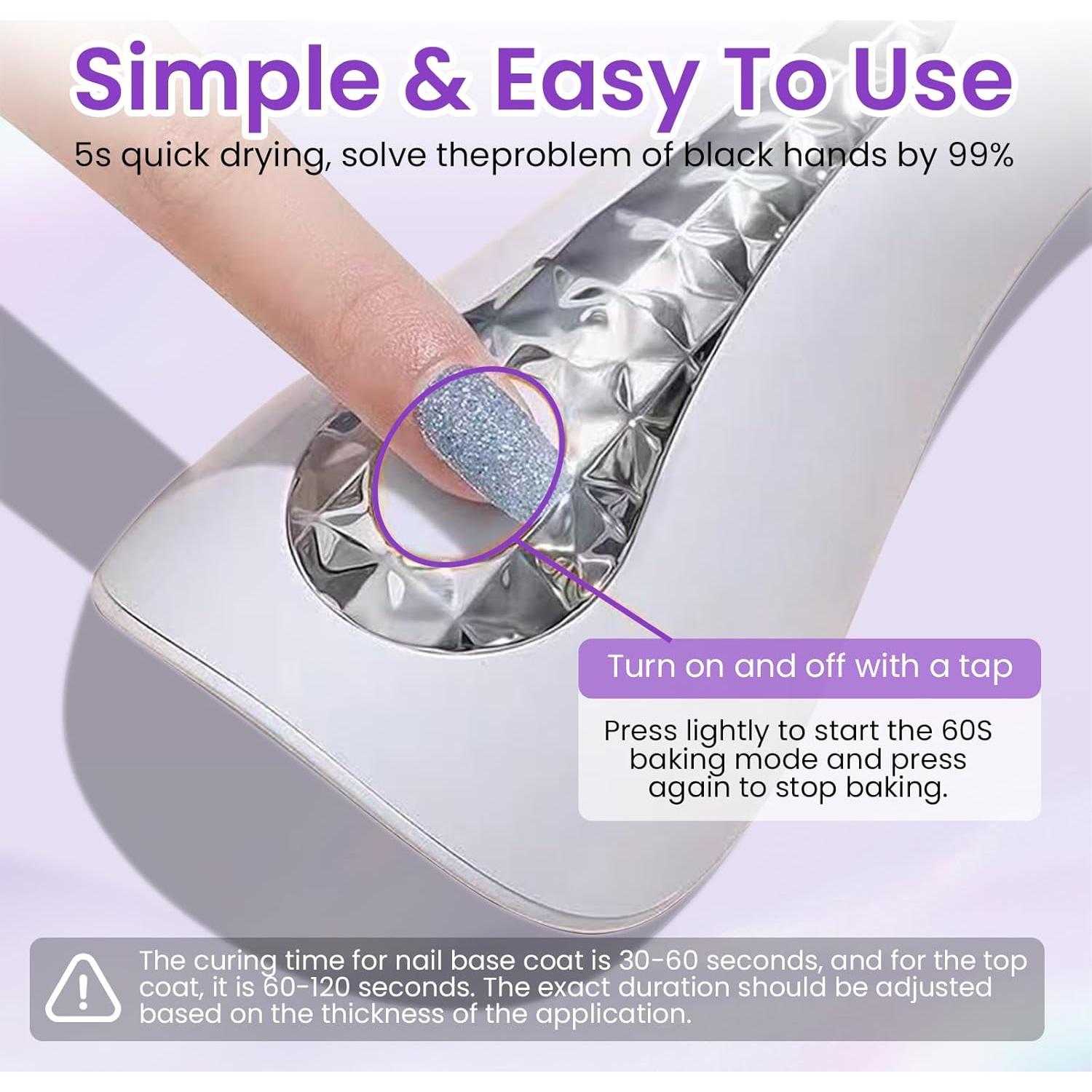 Mini Lámpara UV Portátil ESUOHYM para Uñas de Gel 17cm