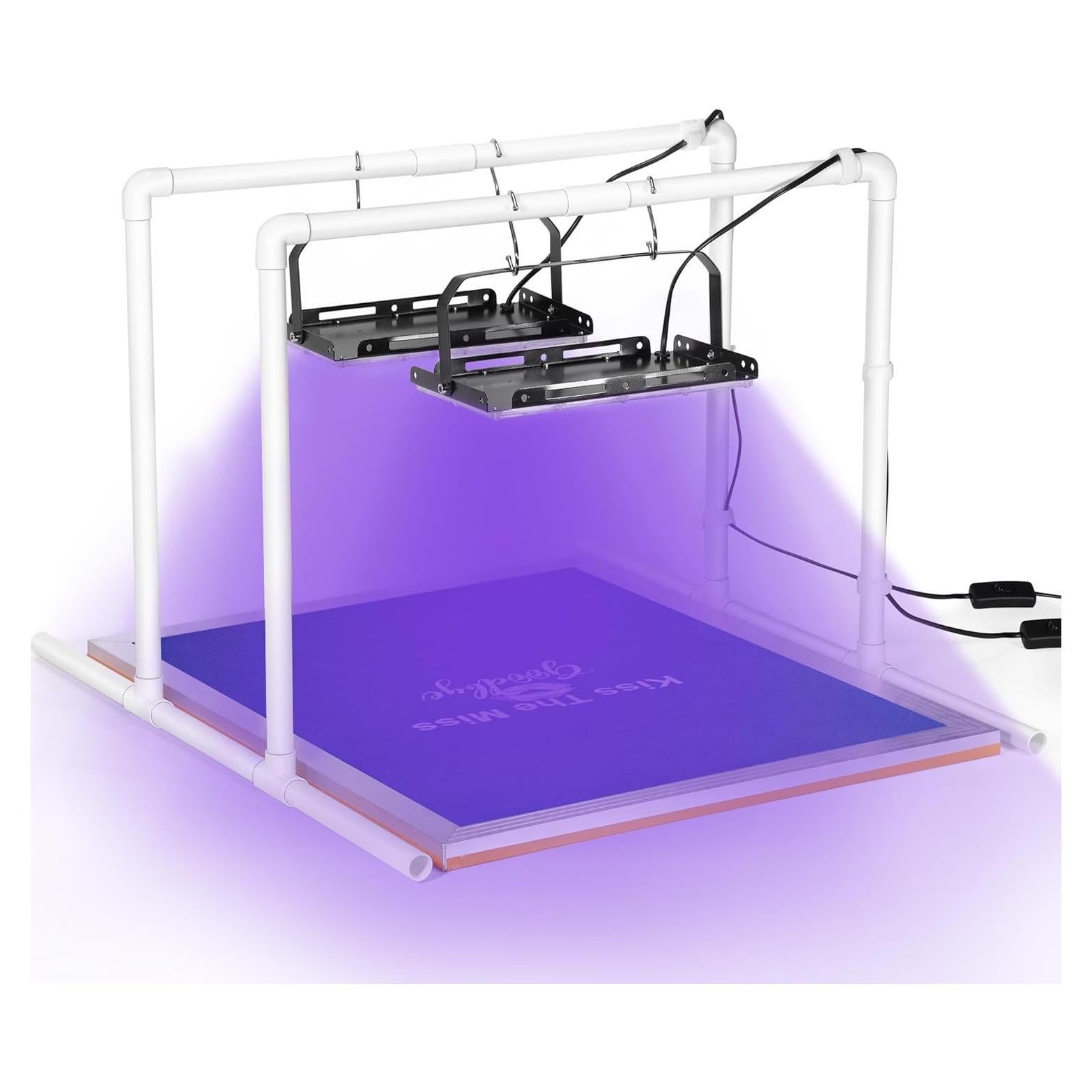 Caydo 2PCS 50W Luz UV para Serigrafía con Soportes y Bridas