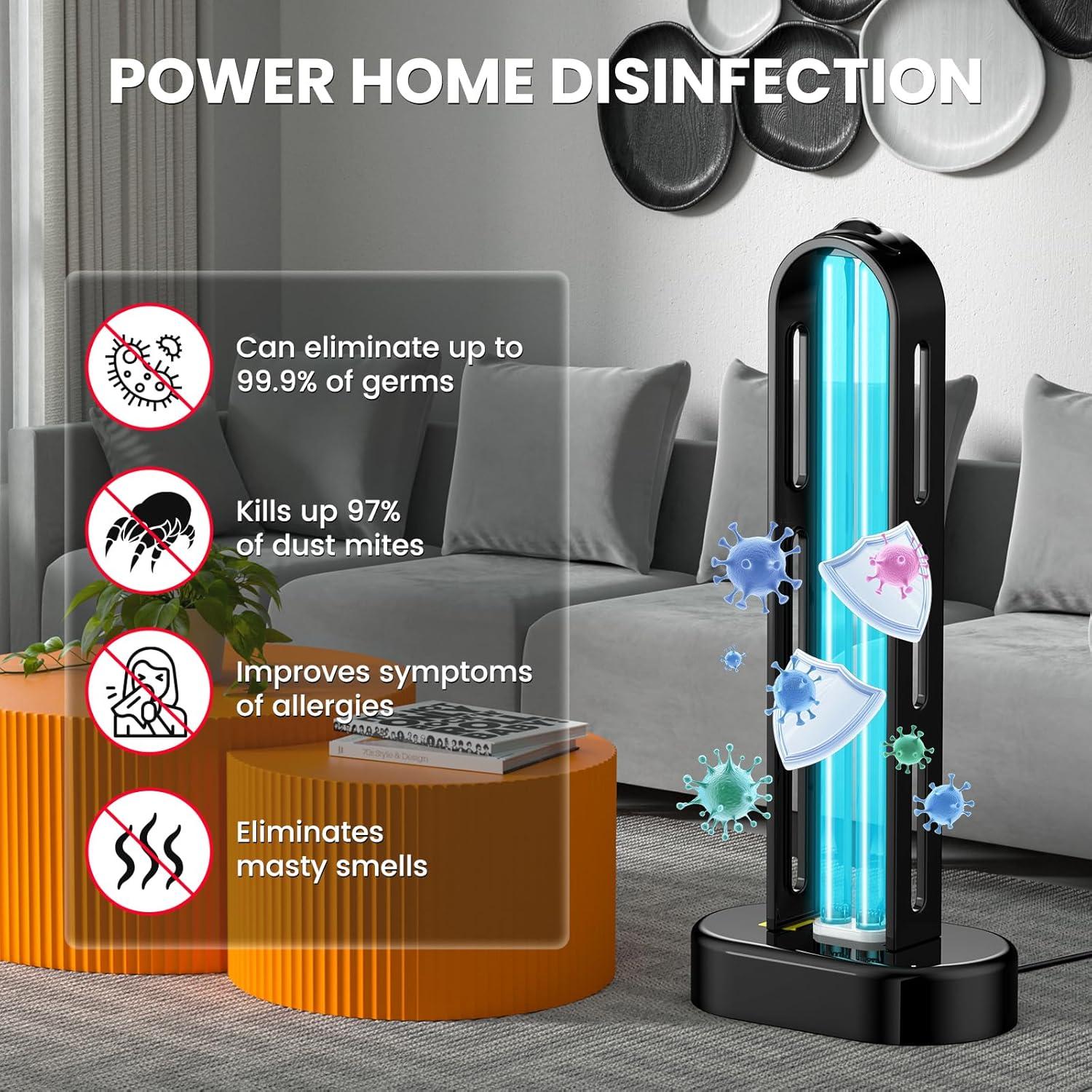 Lámpara UV Desinfectante ZETAWALE con Control Remoto 60 min