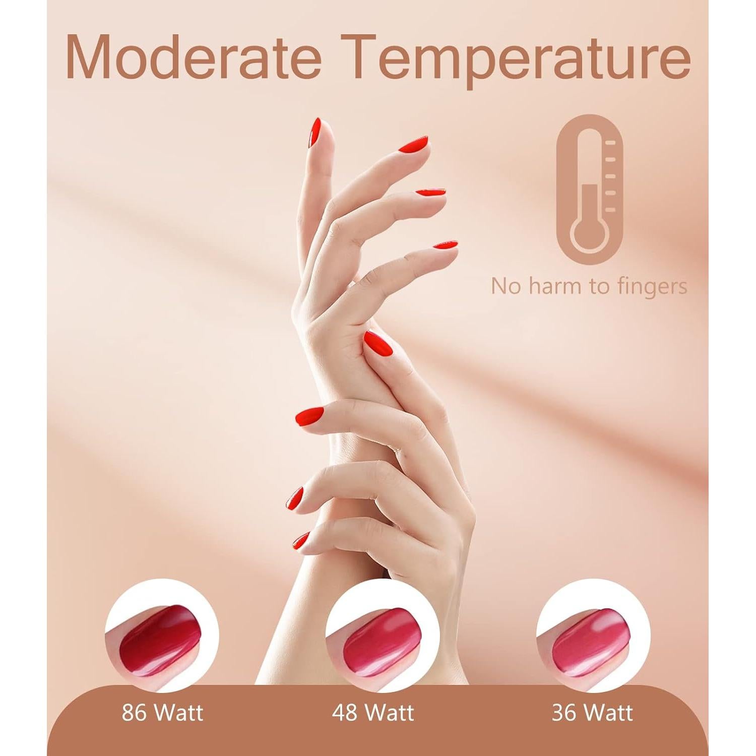 Lámpara de Uñas UV LED Easkep 86W Secador Rápido para Gel