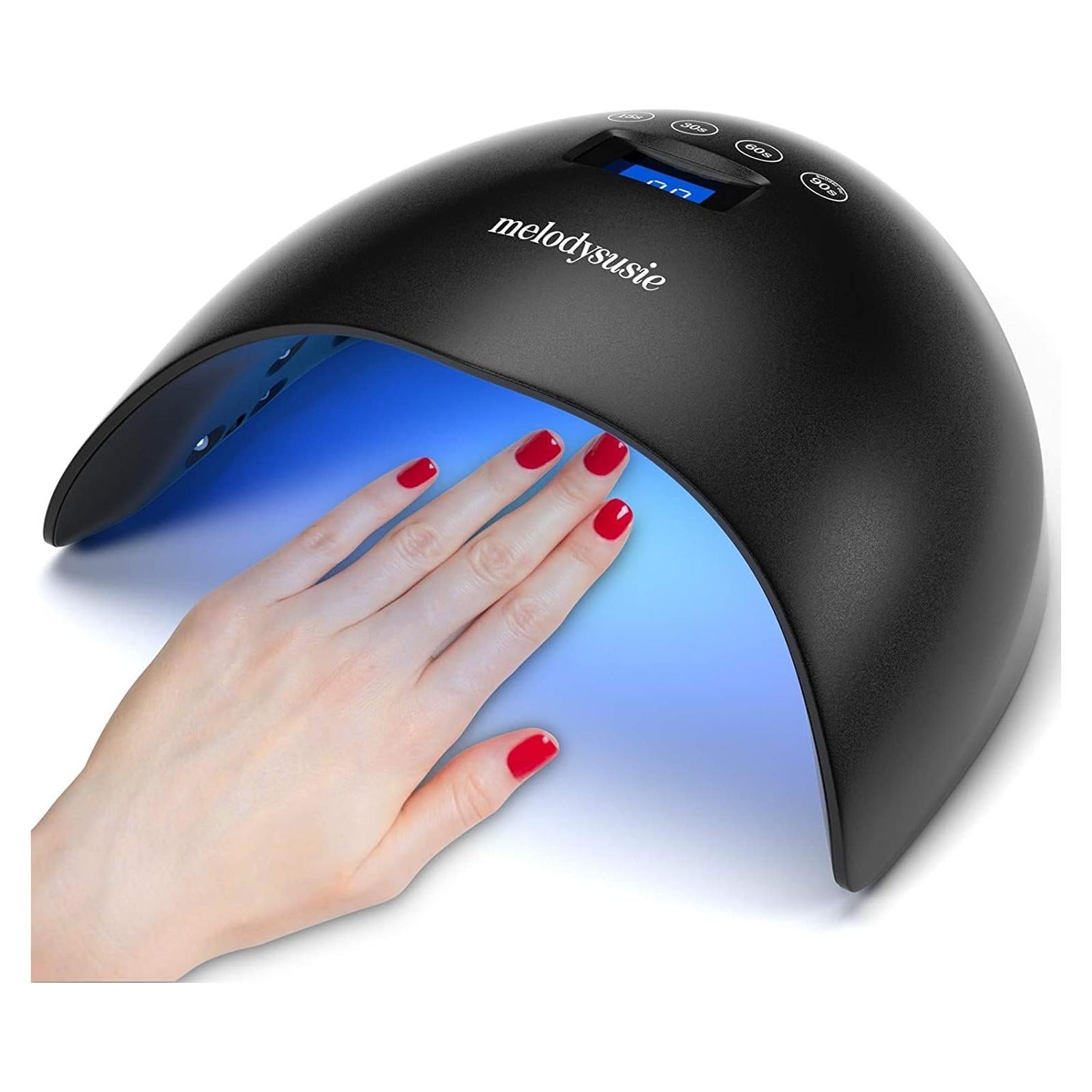 Lámpara de Uñas LED UV 48W MelodySusie - Negra, 4 Temporizadores