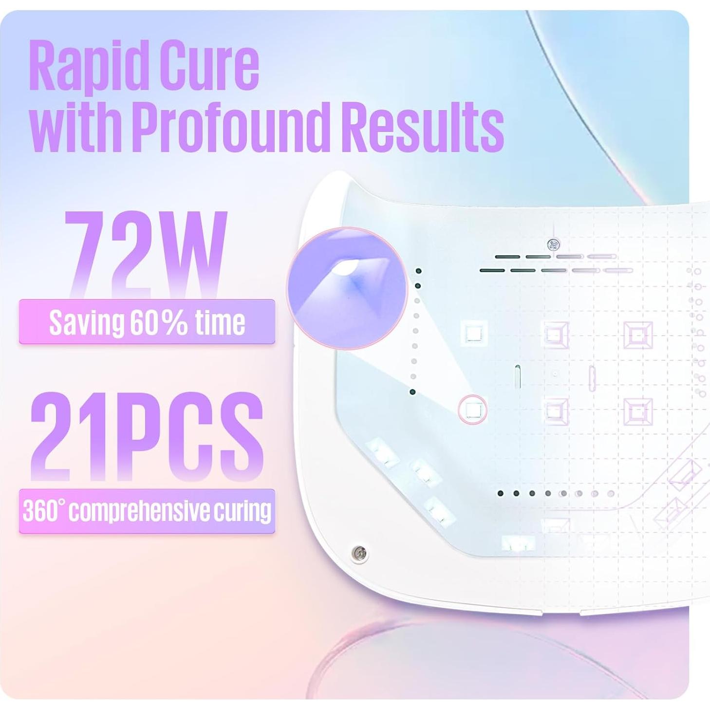 Lámpara UV 72W MEFA para Uñas con Base y Top Coat de Gel