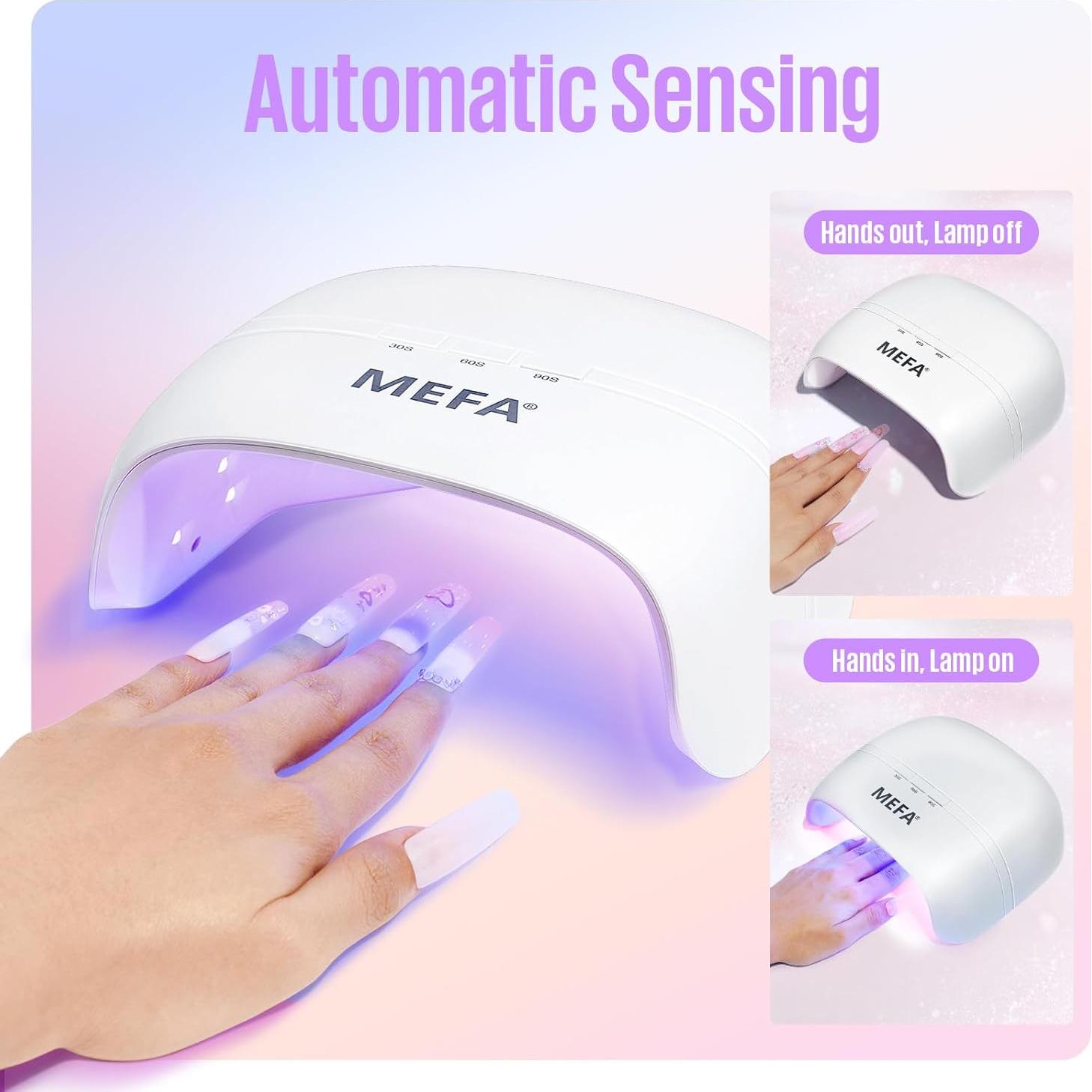 Lámpara UV 72W MEFA para Uñas con Base y Top Coat de Gel