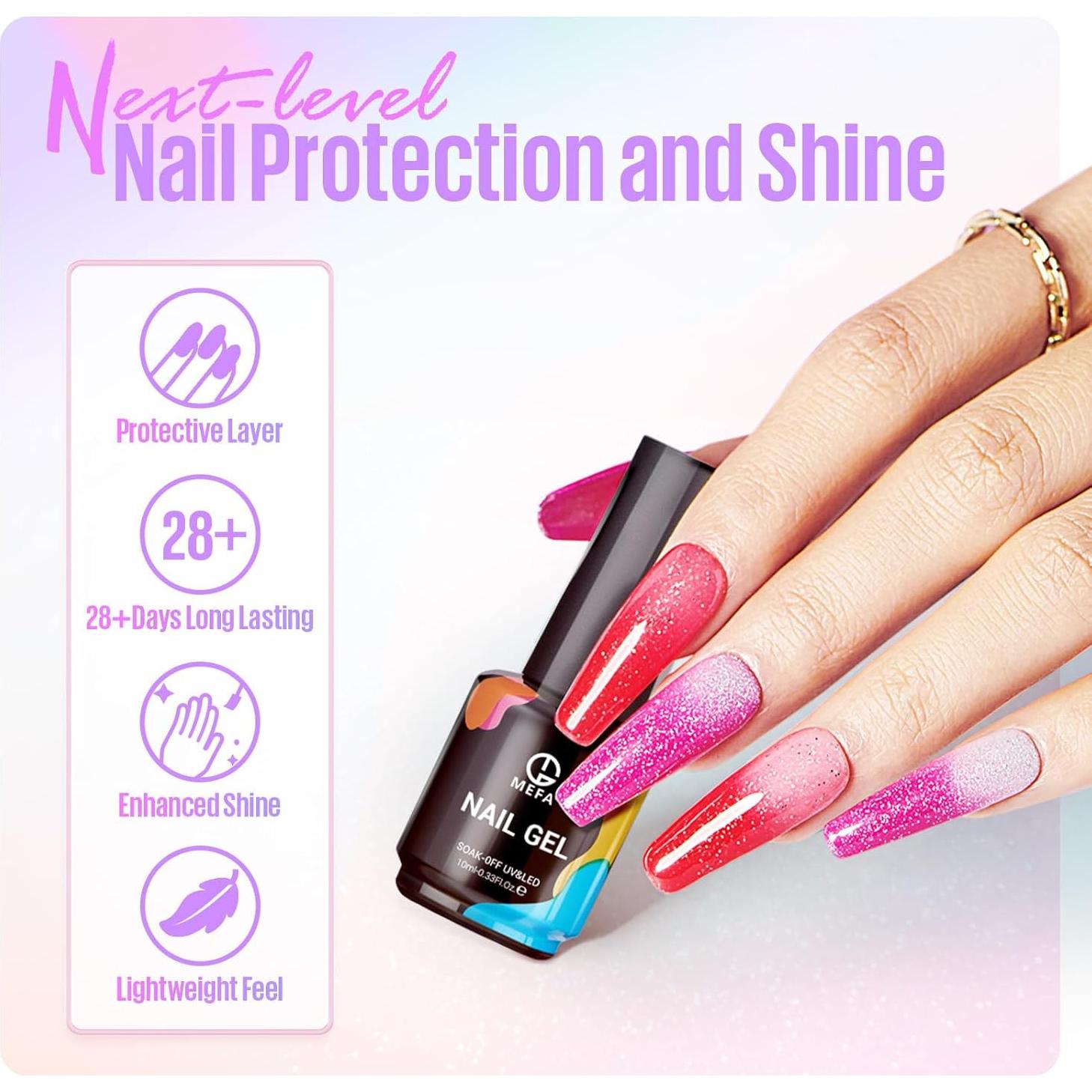 Lámpara UV 72W MEFA para Uñas con Base y Top Coat de Gel