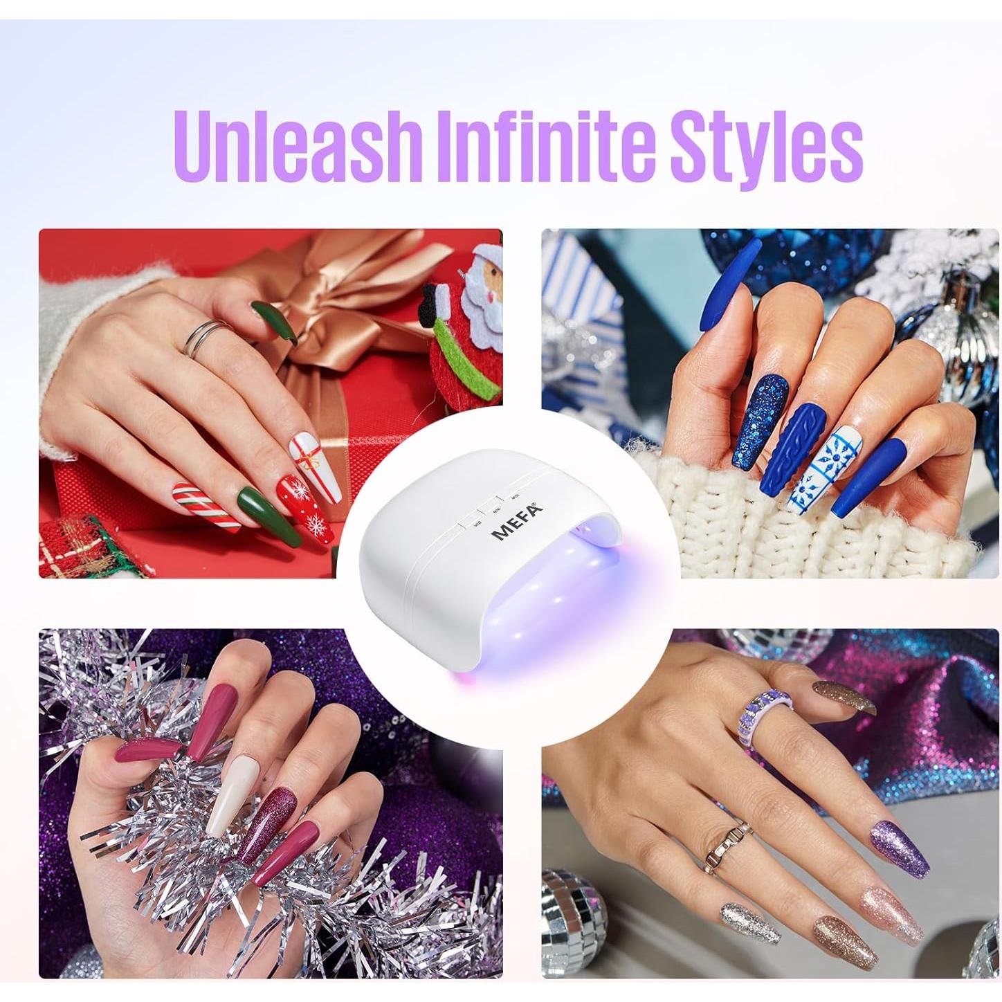 Lámpara UV 72W MEFA para Uñas con Base y Top Coat de Gel