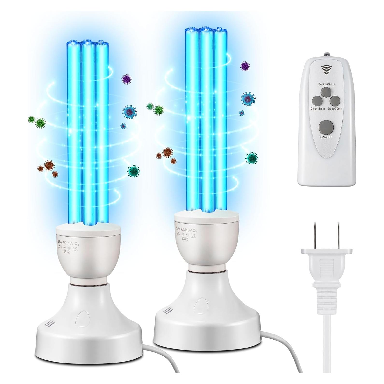 Qualirey Lámpara UV E27 25W con Control Remoto y Ozono