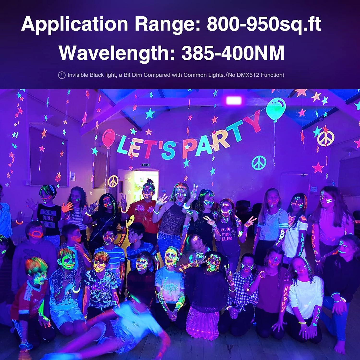 Onforu 2 Pack 60W Luz Negra LED Impermeable IP66 para Fiestas