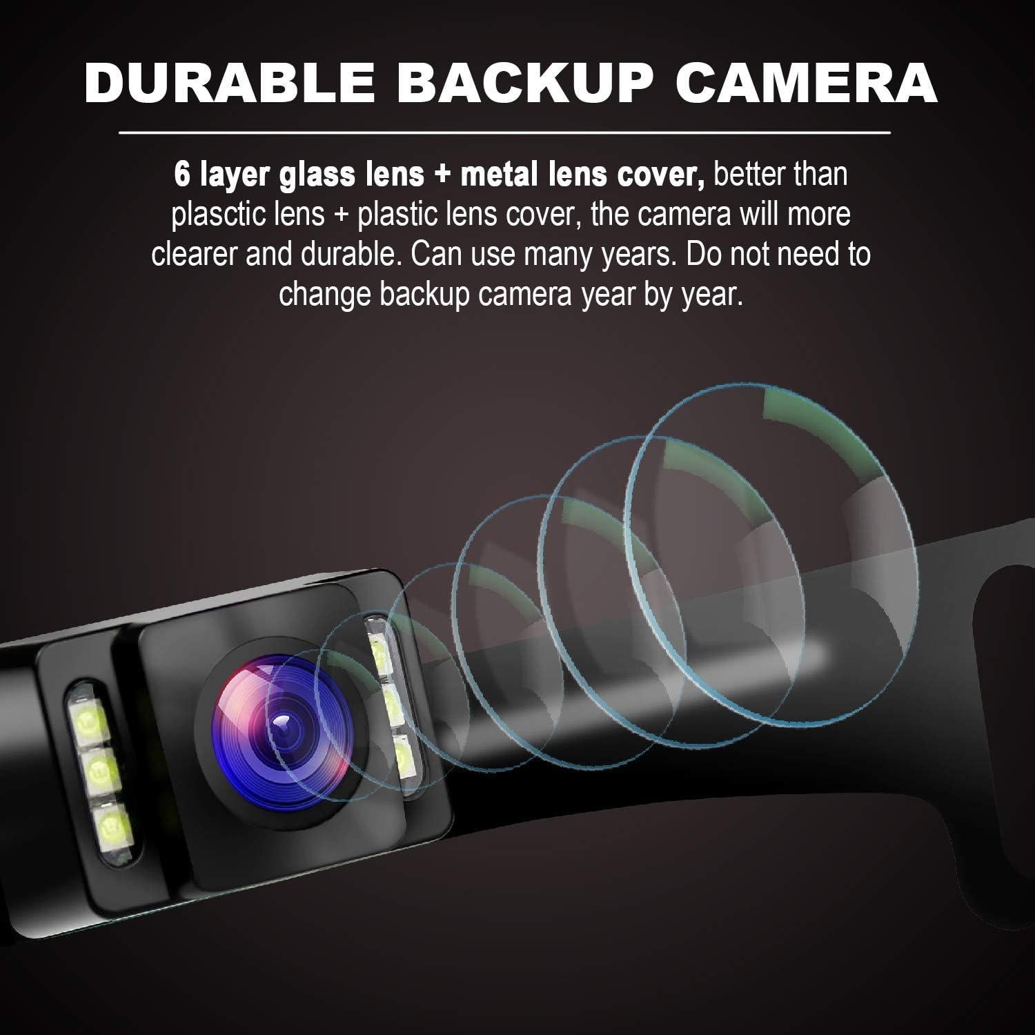 Cámara de Respaldo GLK HD con 6 LED y Visión Nocturna