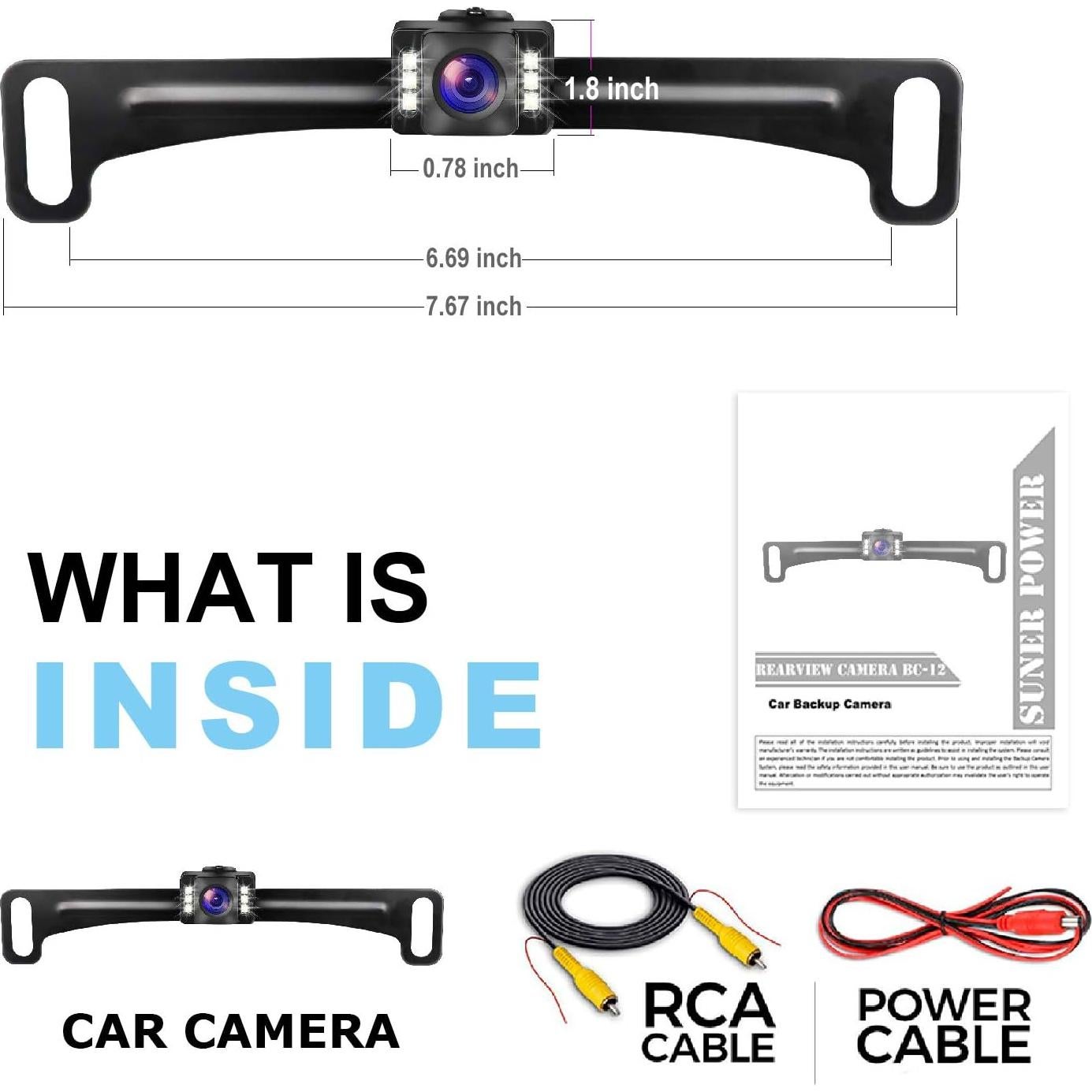 Cámara de Respaldo GLK HD con 6 LED y Visión Nocturna