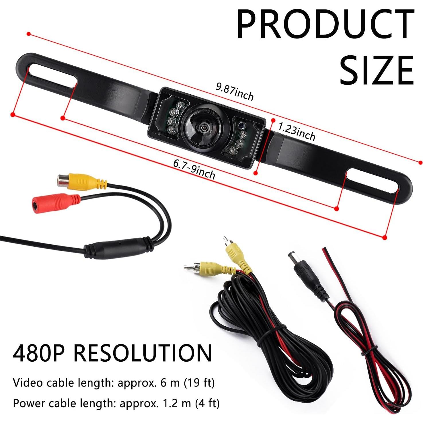 Cámara de Respaldo HD SSNNUU 170° con Visión Nocturna IP67