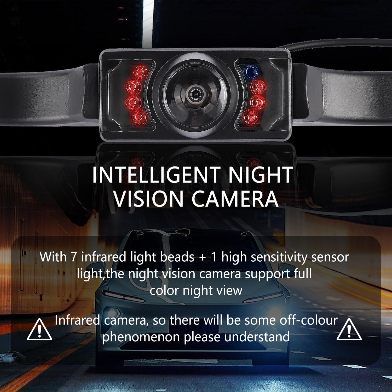 Cámara de Respaldo HD SSNNUU 170° con Visión Nocturna IP67