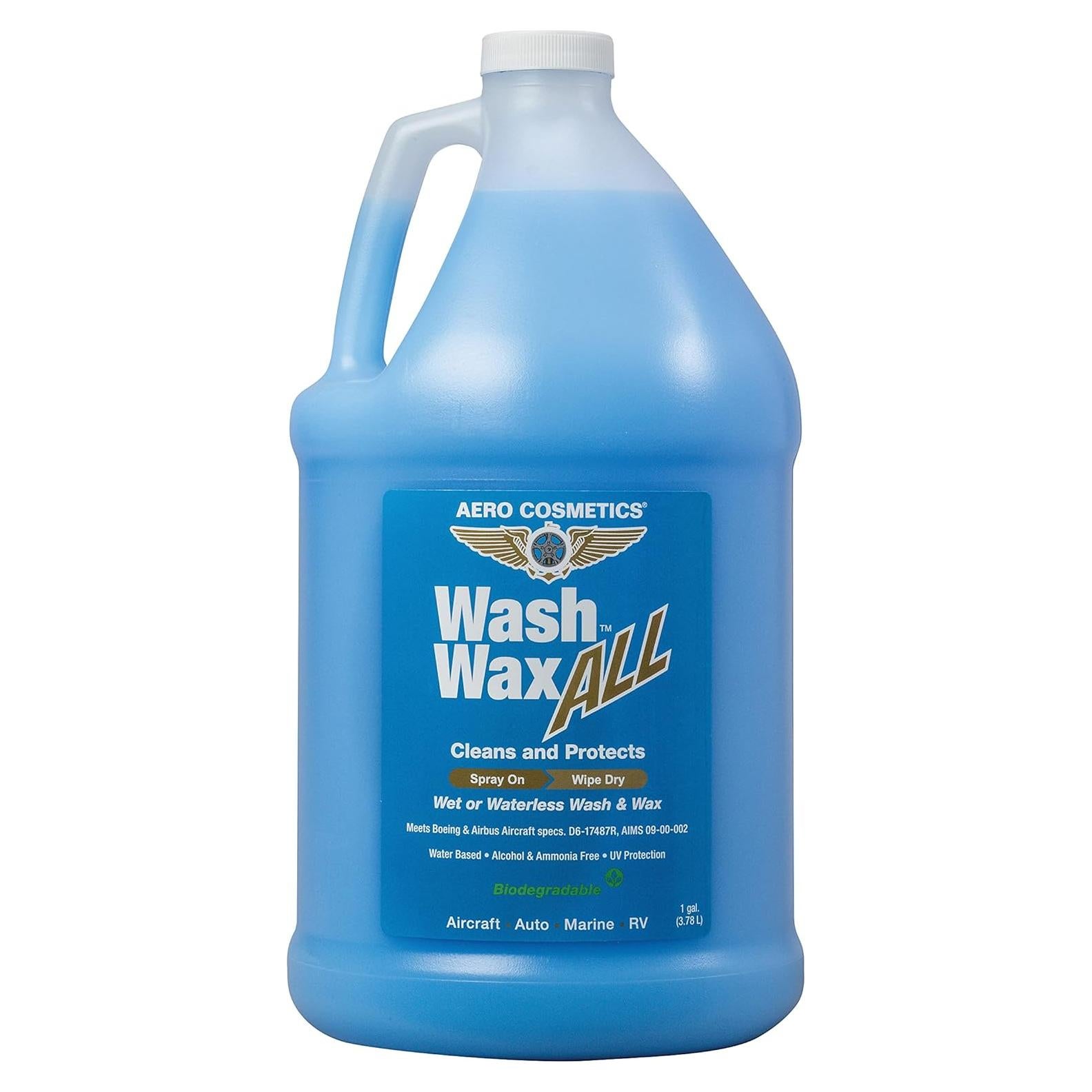 Wet or Waterless Car Wash Wax 128 Fl. oz, UV Protection. Cleans, Protects, and Shines. Aircraft Quality Just Spray On and Wipe Dry Anywhere, Anytime, Home, Office, School, Garage, Parking Lots.