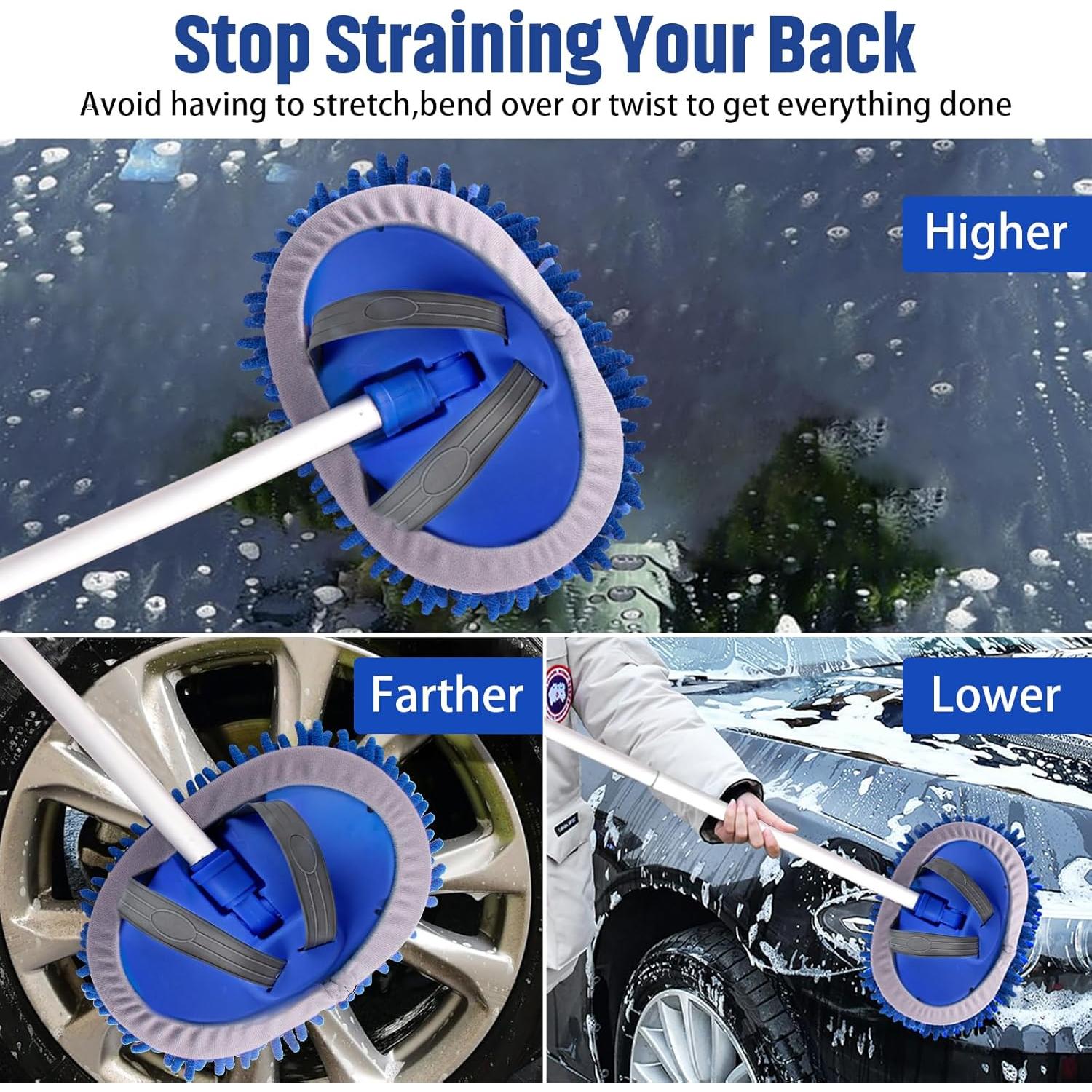 Cepillo de Lavado de Coche Anngrowy 157 cm Microfibra Chenille