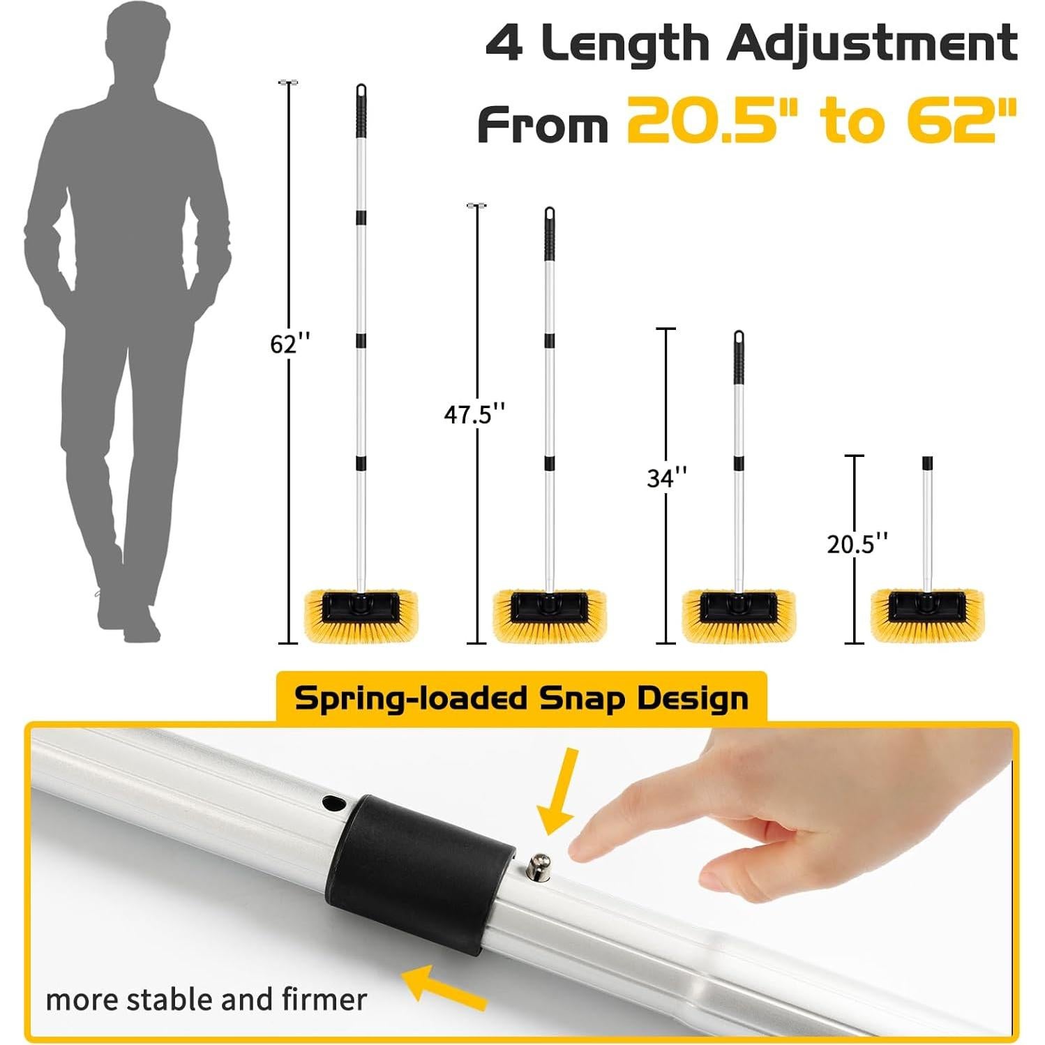 Cepillo de Lavado de Autos Ordenado 62" Mango Extensible