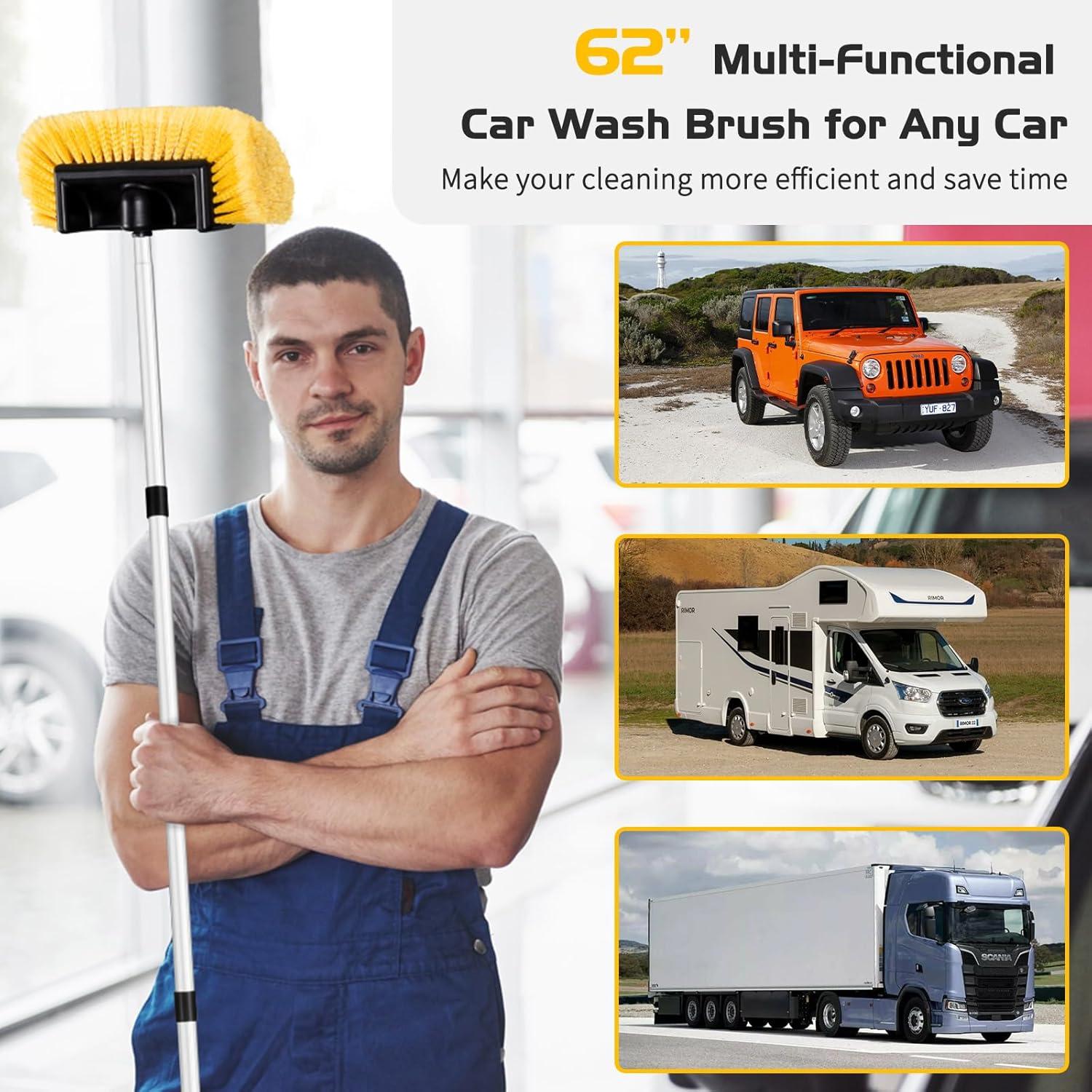 Cepillo de Lavado de Autos Ordenado 62" Mango Extensible