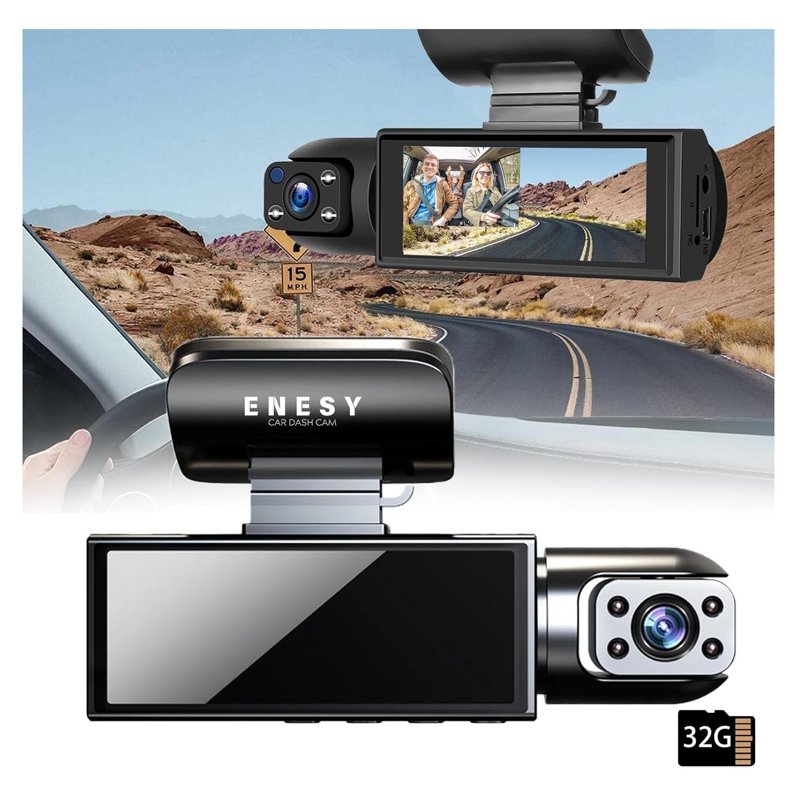 Cámara de tablero ENESY 1080P HD con grabación dual y visión nocturna