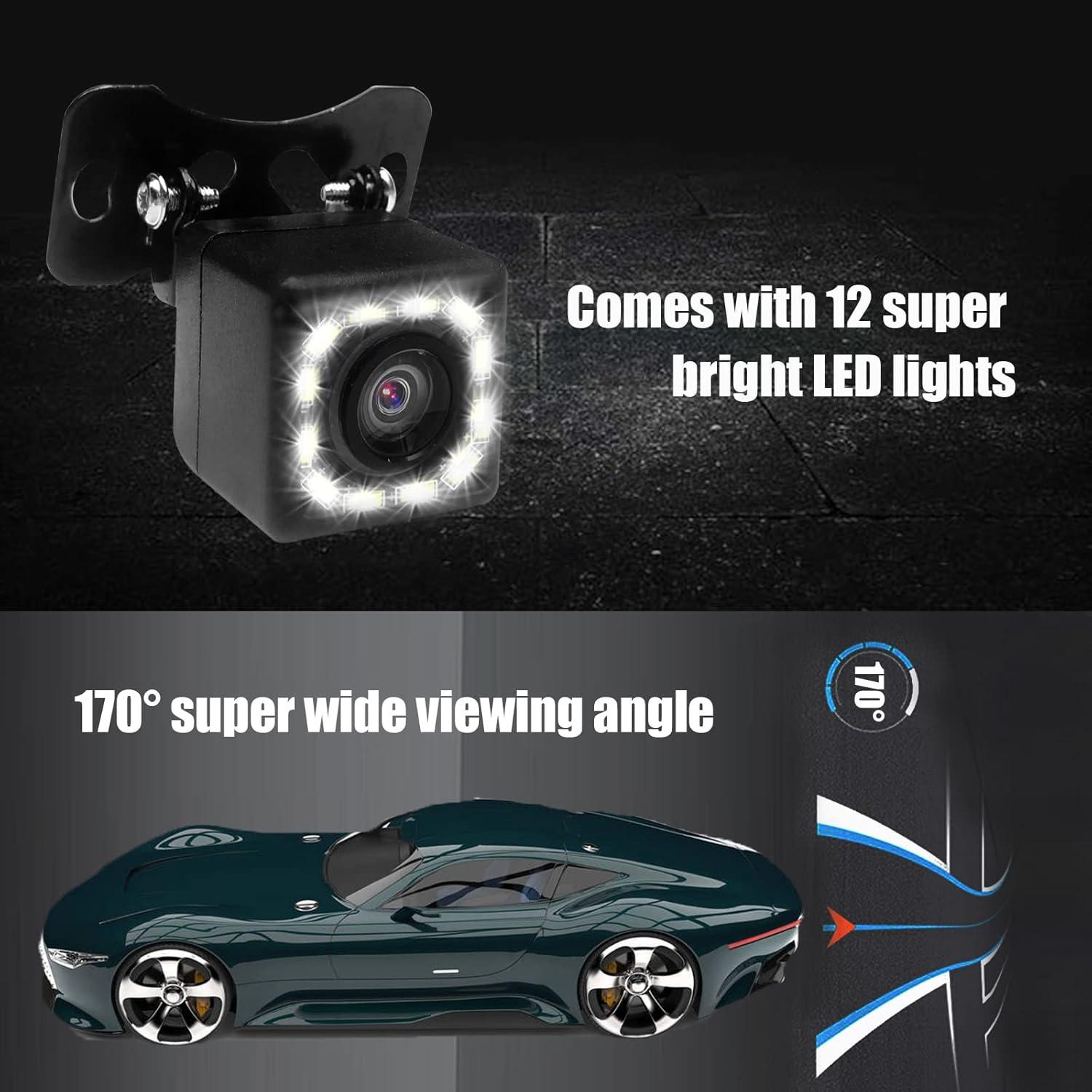 Cámara de Respaldo para Auto QUICTO Ultra HD 12 LED IP67