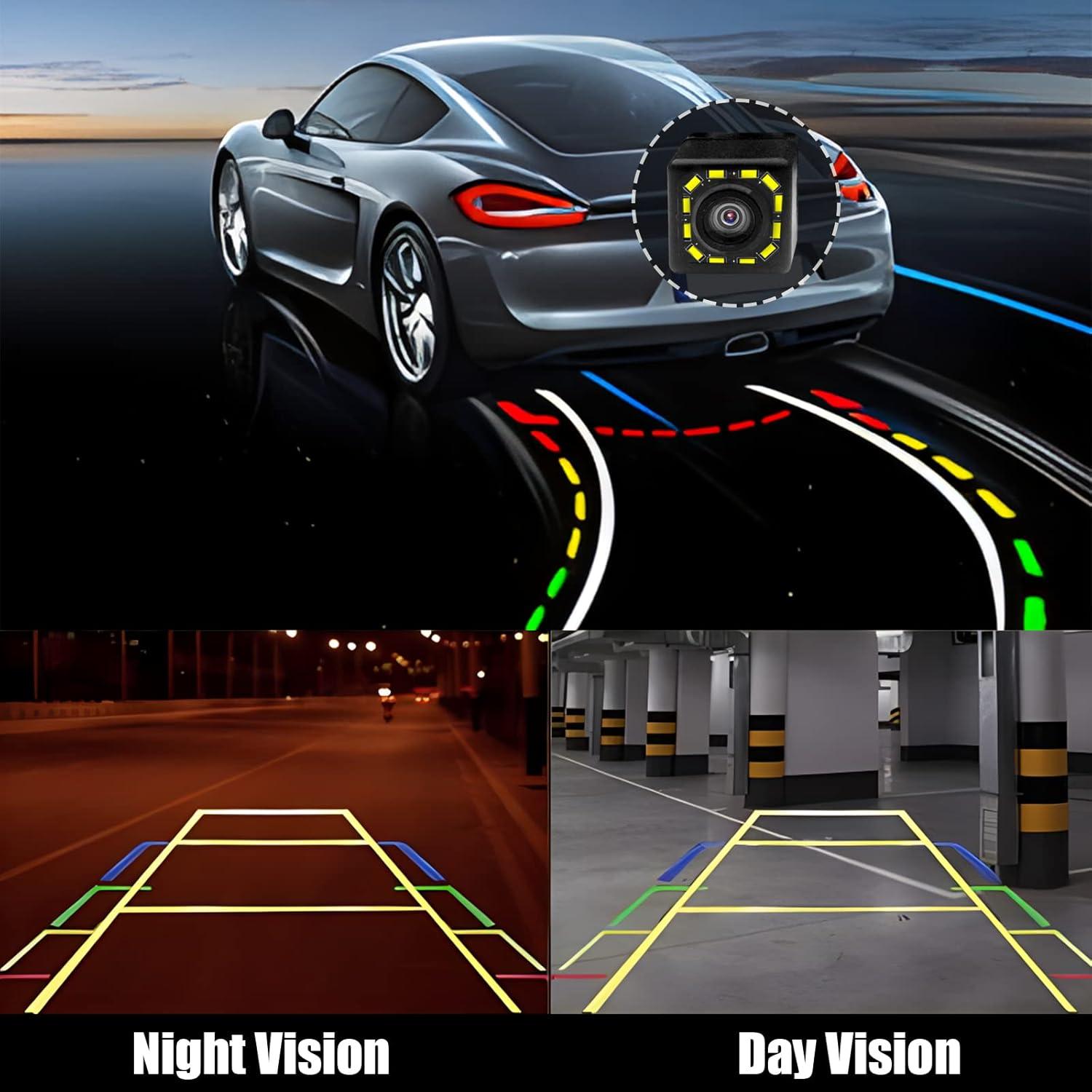 Cámara de Respaldo para Auto QUICTO Ultra HD 12 LED IP67